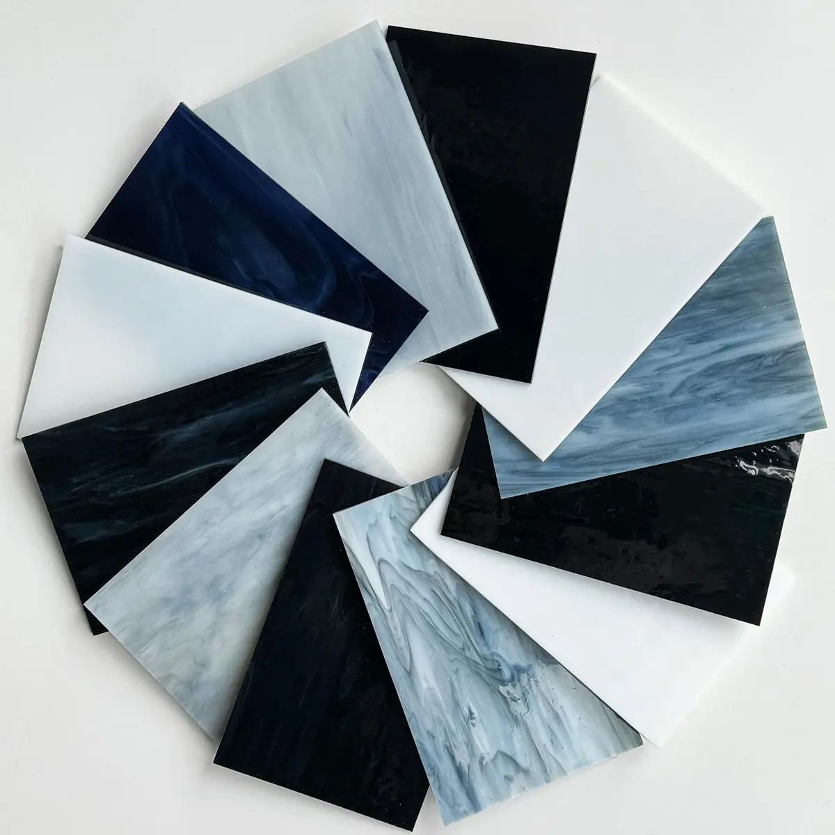 ILLUCKAI Assorted Gray Black White Stained Glass Sheets 6 x 4 inch (15.2 x 10.2 cm) | 12 Sheets for Stained Glass Artwork & Mosaic Crafts - view 4