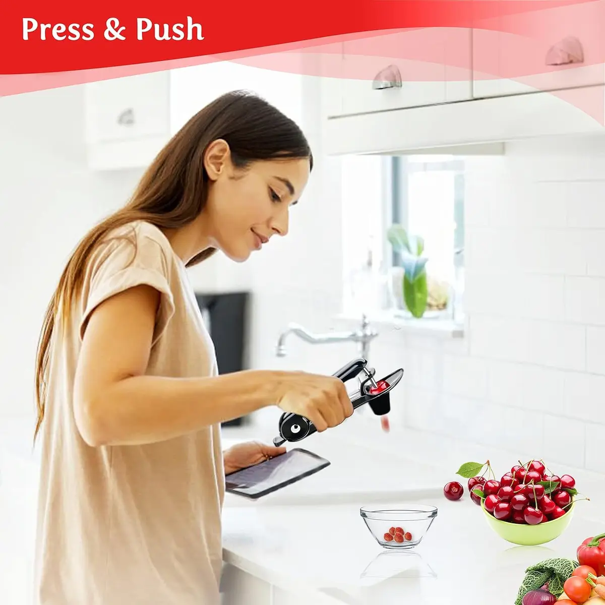 Namre’ Cherry Pitter Tool - Stainless Steel Cherry Pit Remover | Effortless & Safe - view 5