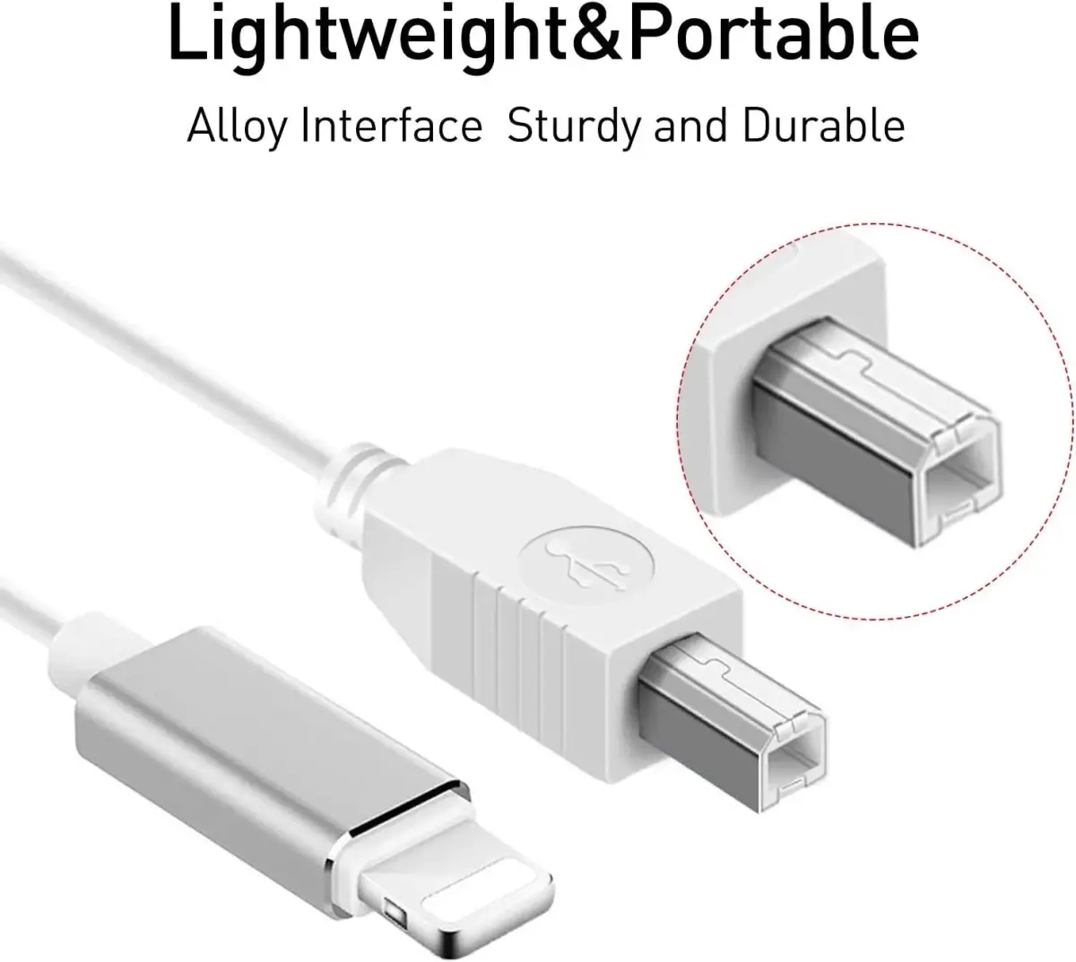 MeloAudio Lightning to MIDI Cable 2m (6.6ft) | Stable & Durable USB 2.0 OTG for iOS Music Instruments - view 5