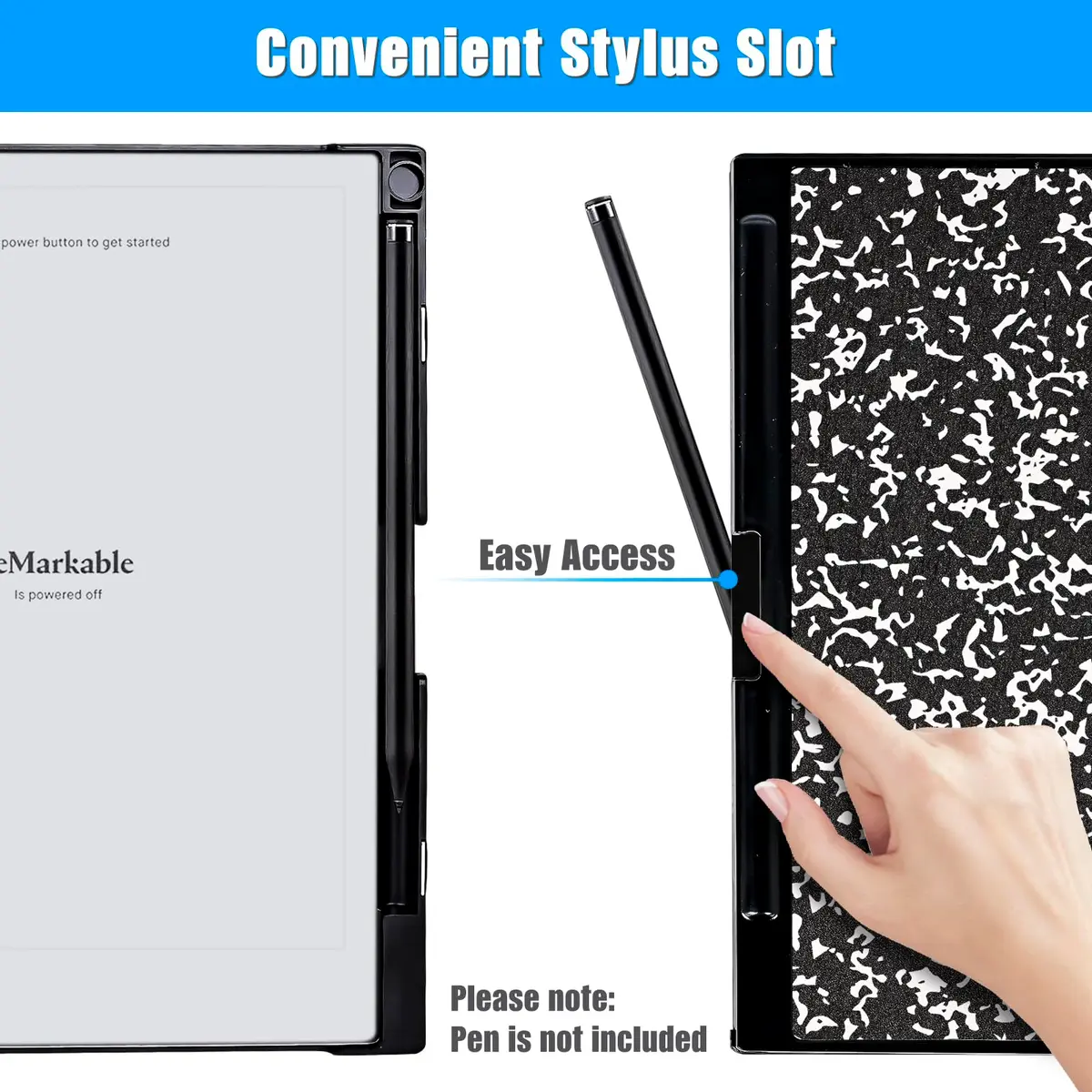 QIOFEARTH Case for Remarkable 2 Paper Tablet 10.3" 2020 Released | Slim Lightweight & Hard Back Shell with Pen Holder - view 6