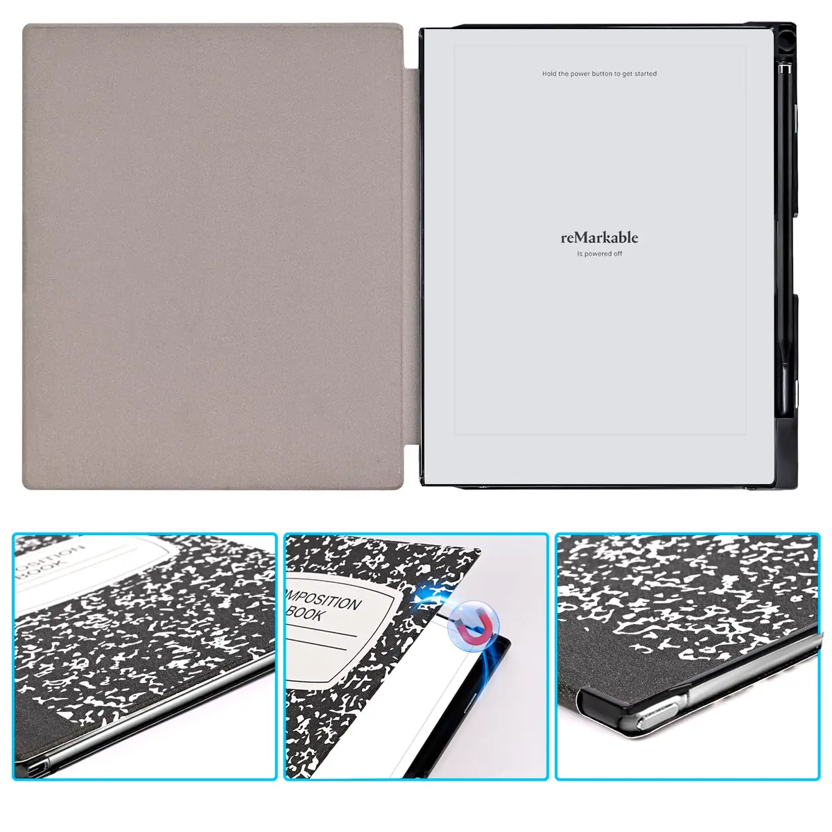 QIOFEARTH Case for Remarkable 2 Paper Tablet 10.3" 2020 Released | Slim Lightweight & Hard Back Shell with Pen Holder - view 3