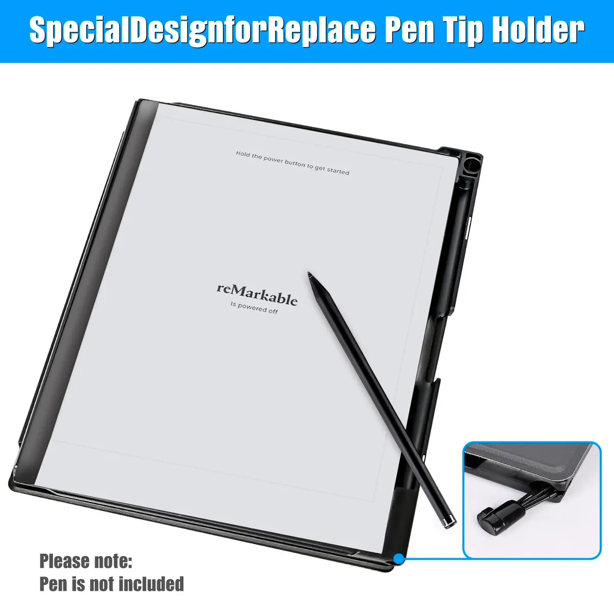 QIOFEARTH Case for Remarkable 2 Paper Tablet 10.3" | Slim Protective Cover with Pen Holder - view 5