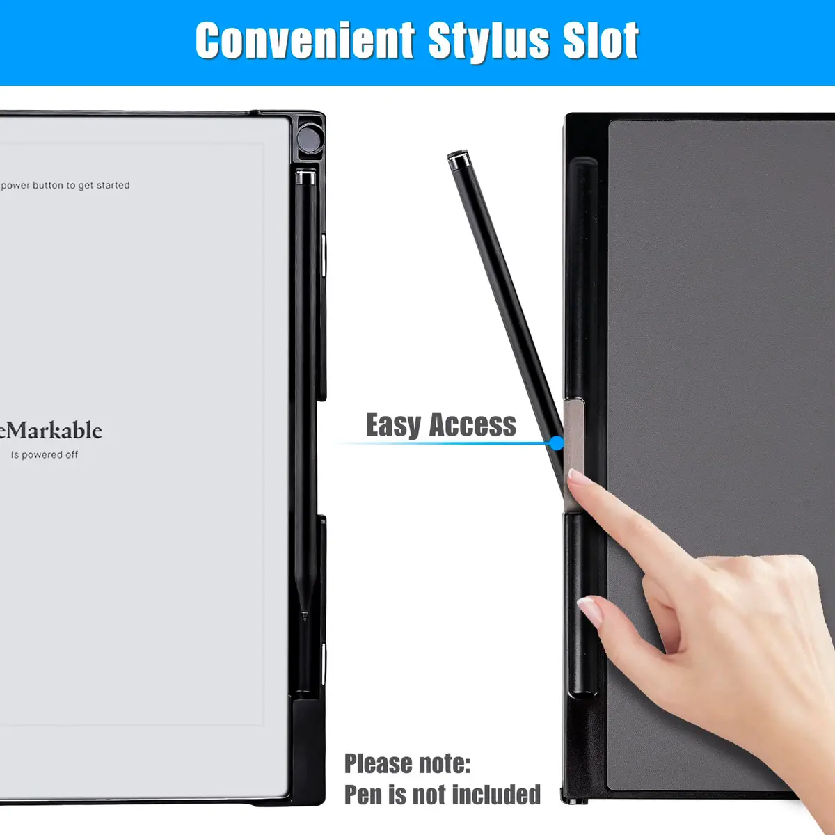 QIOFEARTH Case for Remarkable 2 Paper Tablet 10.3" | Slim Protective Cover with Pen Holder - view 6
