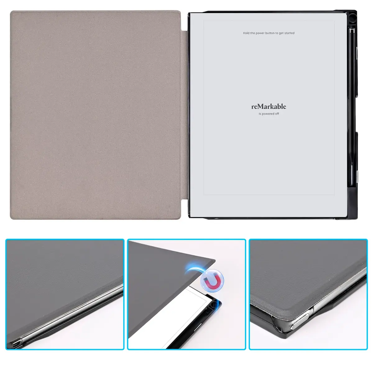 QIOFEARTH Case for Remarkable 2 Paper Tablet 10.3" | Slim Protective Cover with Pen Holder - view 3