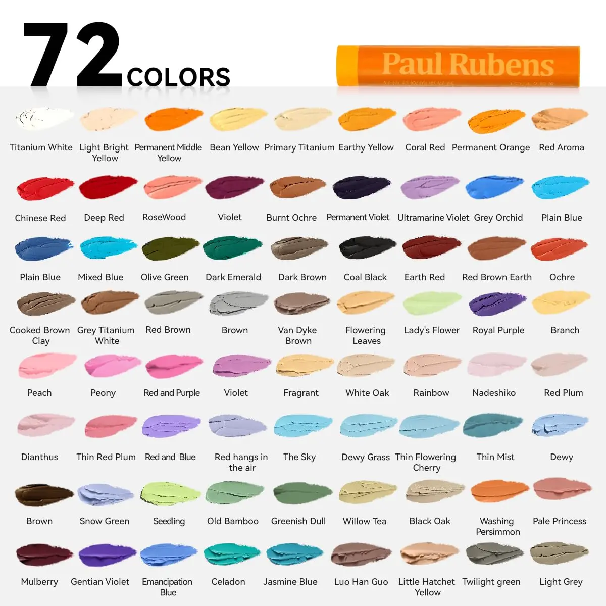 Paul Rubens Oil Pastels for Artists, 72 Floral Colors Soft Oil Pastel Set | Vibrant and Creamy Art Supplies - view 4