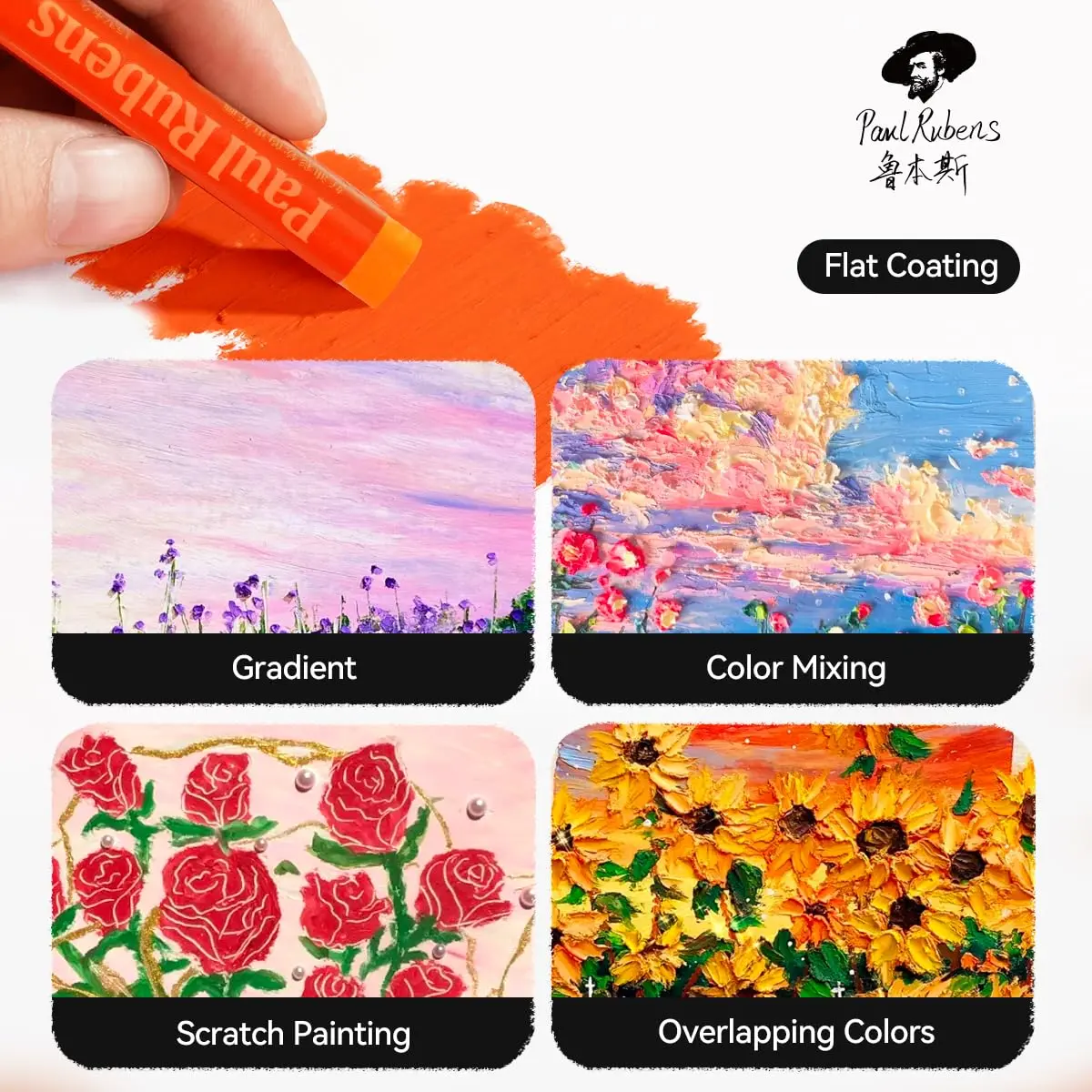 Paul Rubens Oil Pastels for Artists, 72 Floral Colors Soft Oil Pastel Set | Vibrant and Creamy Art Supplies - view 5