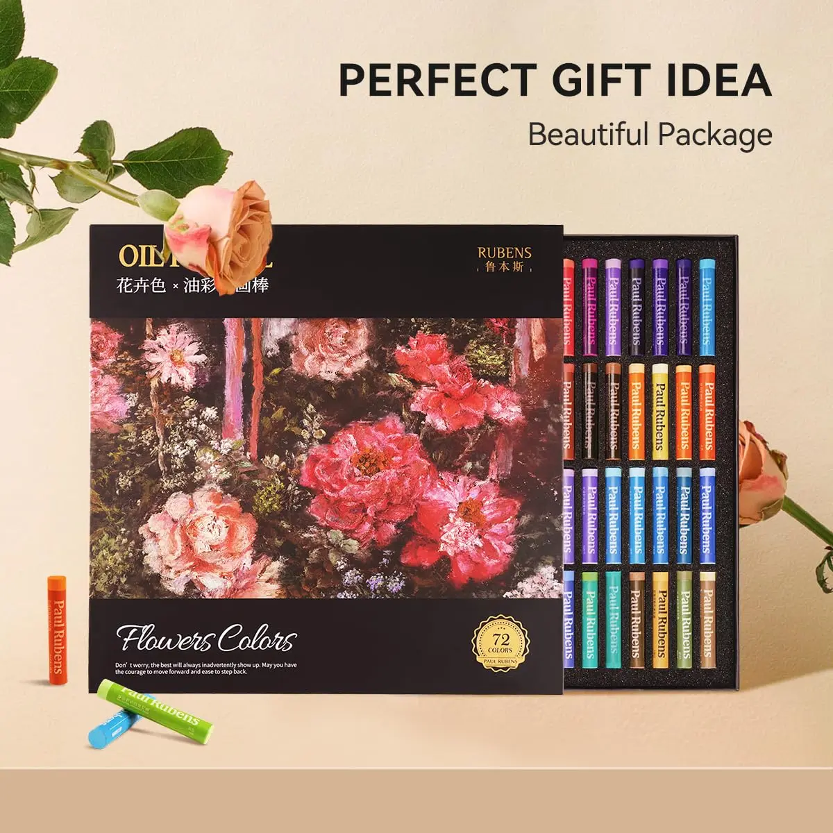 Paul Rubens Oil Pastels for Artists, 72 Floral Colors Soft Oil Pastel Set | Vibrant and Creamy Art Supplies - view 8
