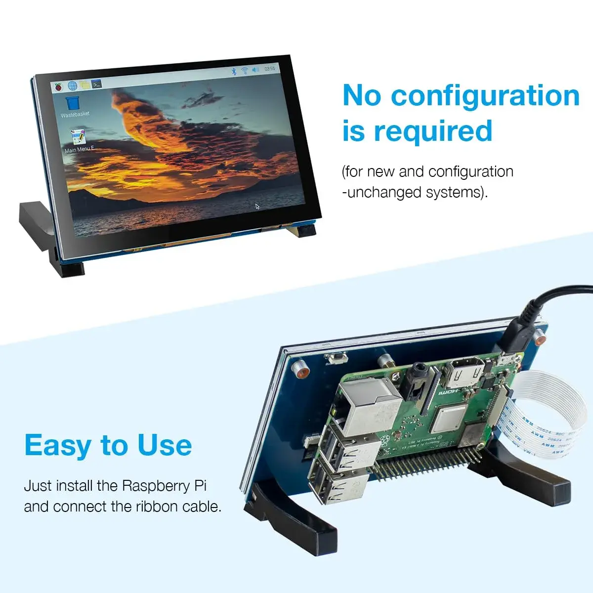 Hosyond 5-inch IPS MIPI DSI Touchscreen Display 800x480 | Compatible with Raspberry Pi 5/4/3 - view 3