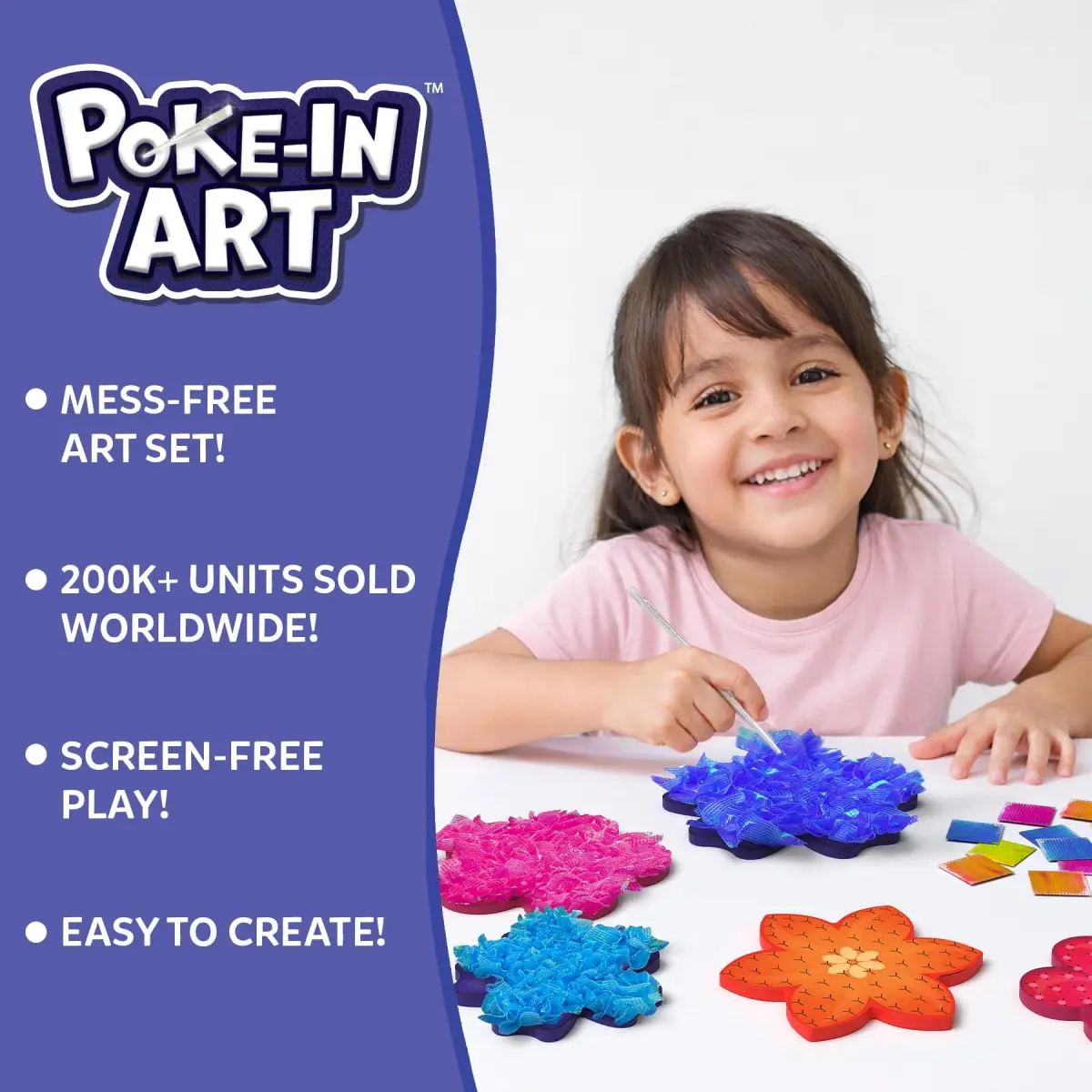 Skillmatics Poke-in Art Flower Bouquet Wood Craft Kit | Mess-Free DIY Decor for Kids Ages 4-9 - view 2