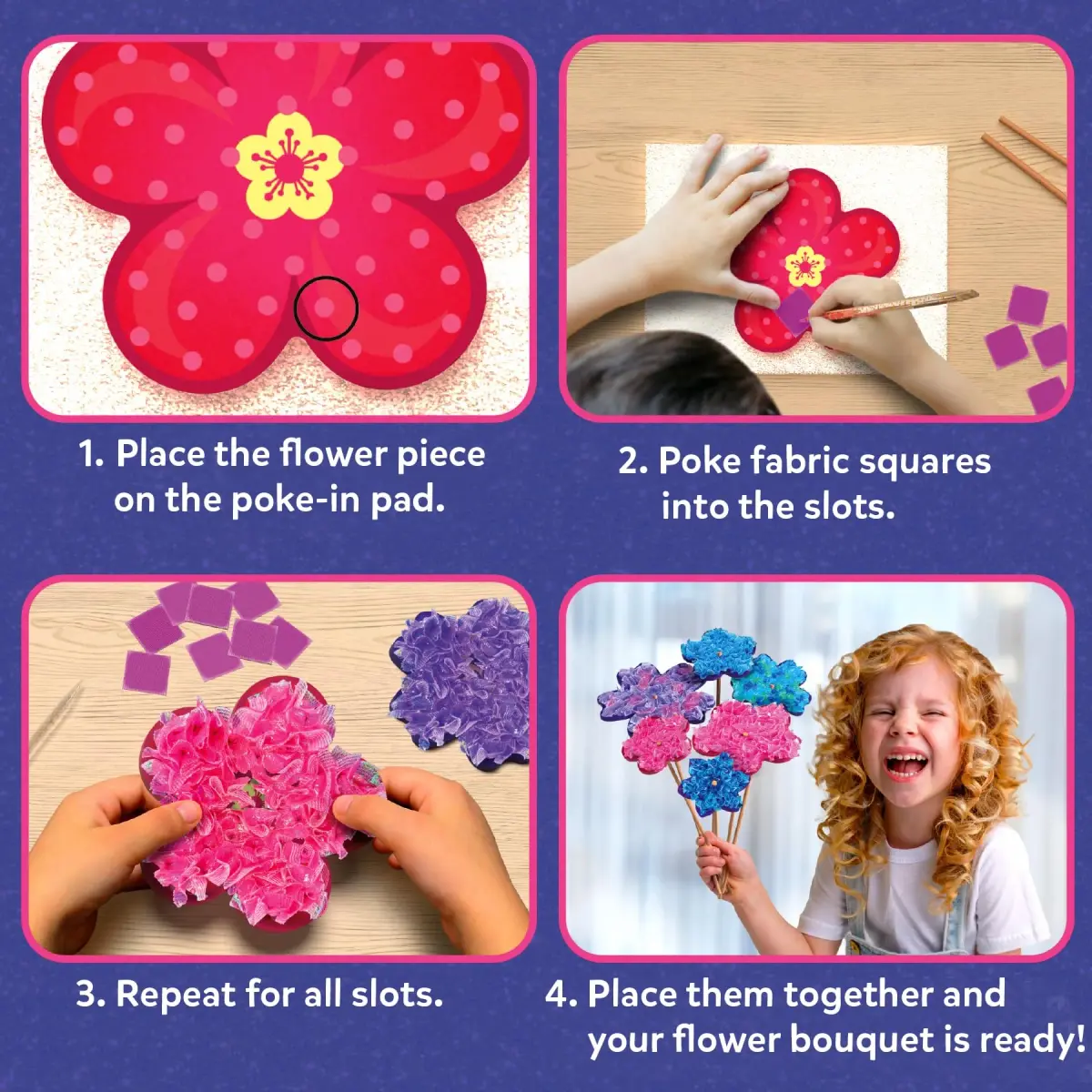 Skillmatics Poke-in Art Flower Bouquet Wood Craft Kit | Mess-Free DIY Decor for Kids Ages 4-9 - view 4