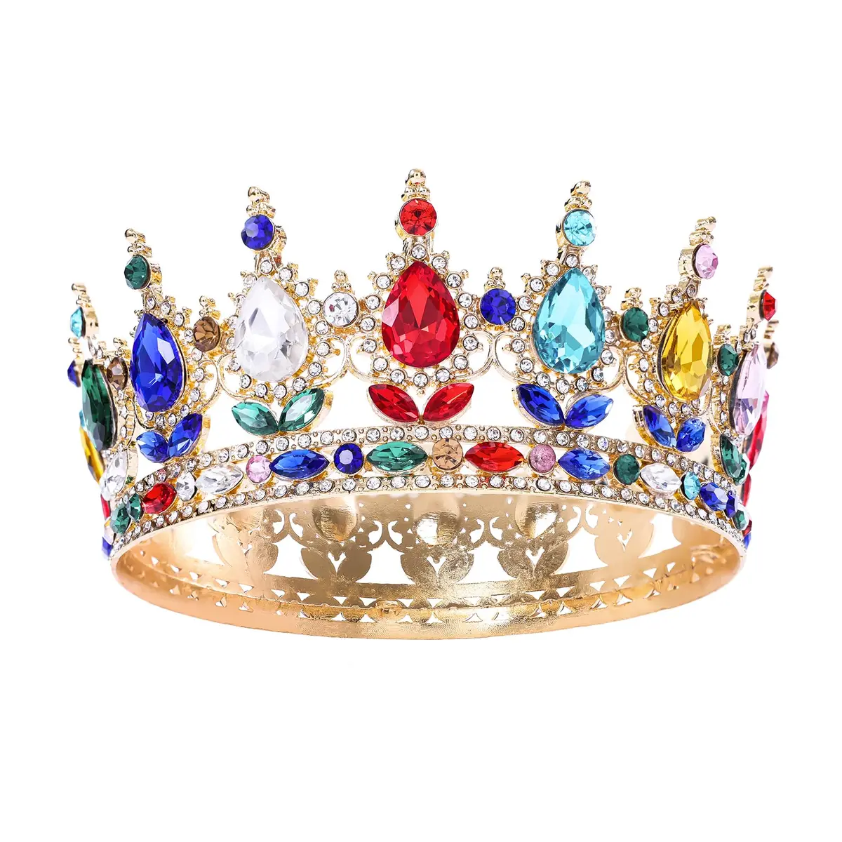 Feltent Queen Crown Princess Tiara for Women Birthday Cake Party Pageant | Classic Alloy Rhinestone Headband - main product image