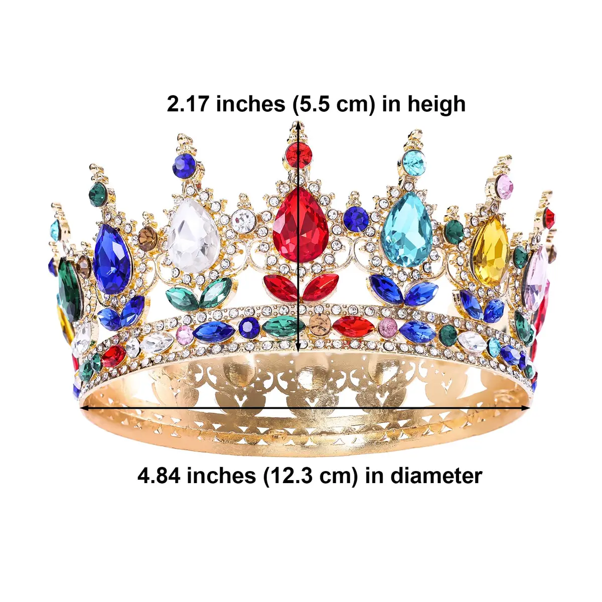 Feltent Queen Crown Princess Tiara for Women Birthday Cake Party Pageant | Classic Alloy Rhinestone Headband - view 2
