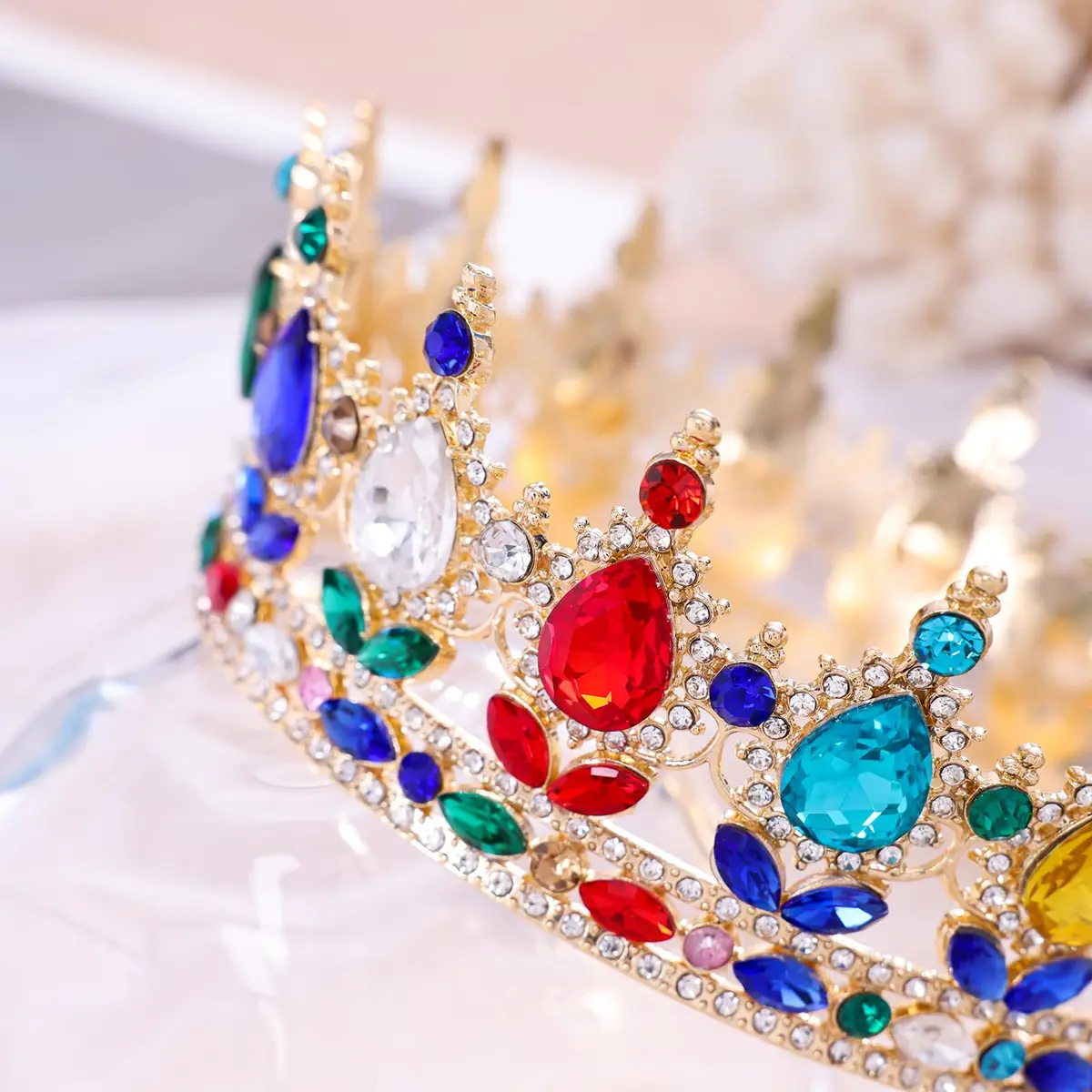 Feltent Queen Crown Princess Tiara for Women Birthday Cake Party Pageant | Classic Alloy Rhinestone Headband - view 4
