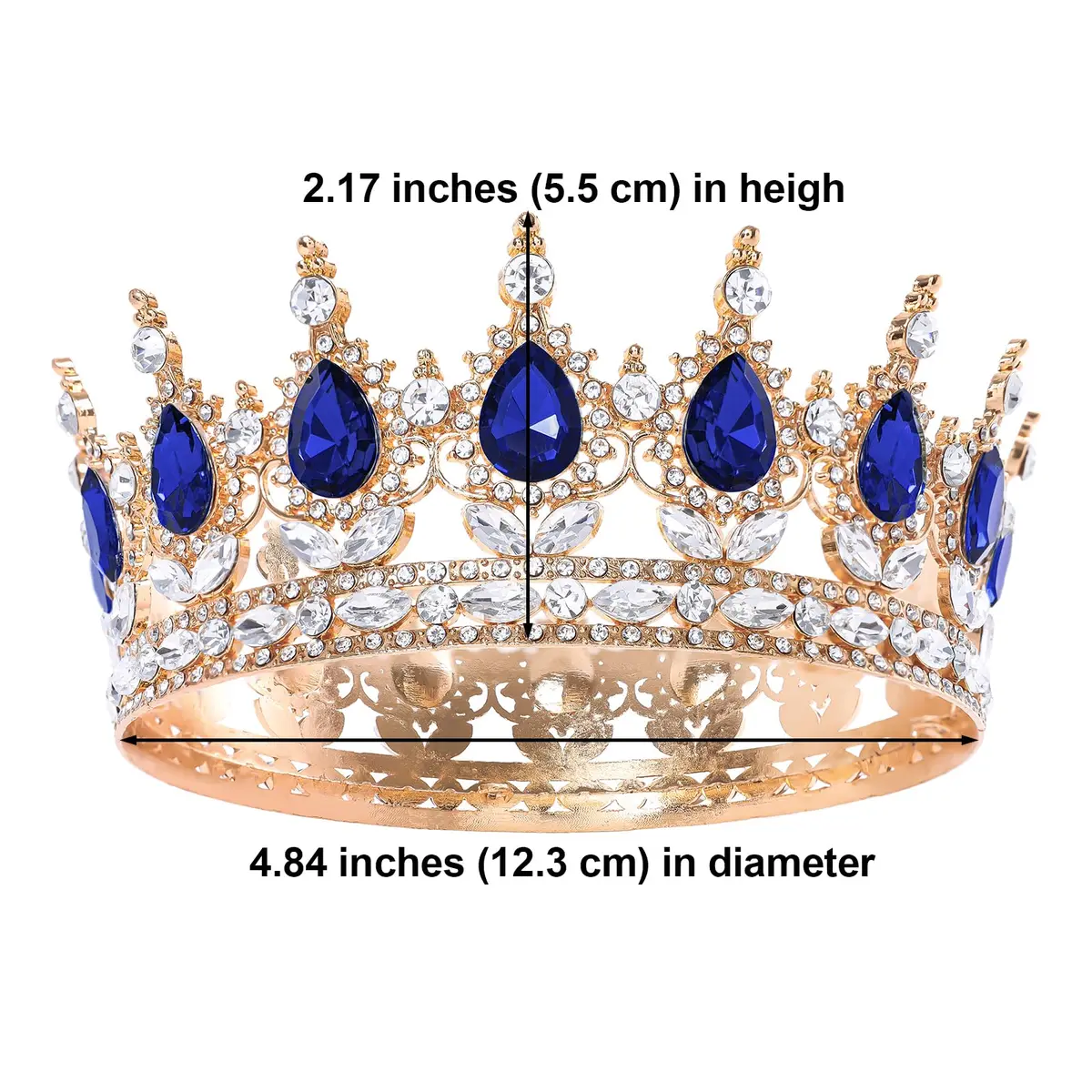 Feltent Queen Crown Princess Tiara for Women Birthday Cake Party | Elegant Crystal Headband (70-120 chars) - view 2