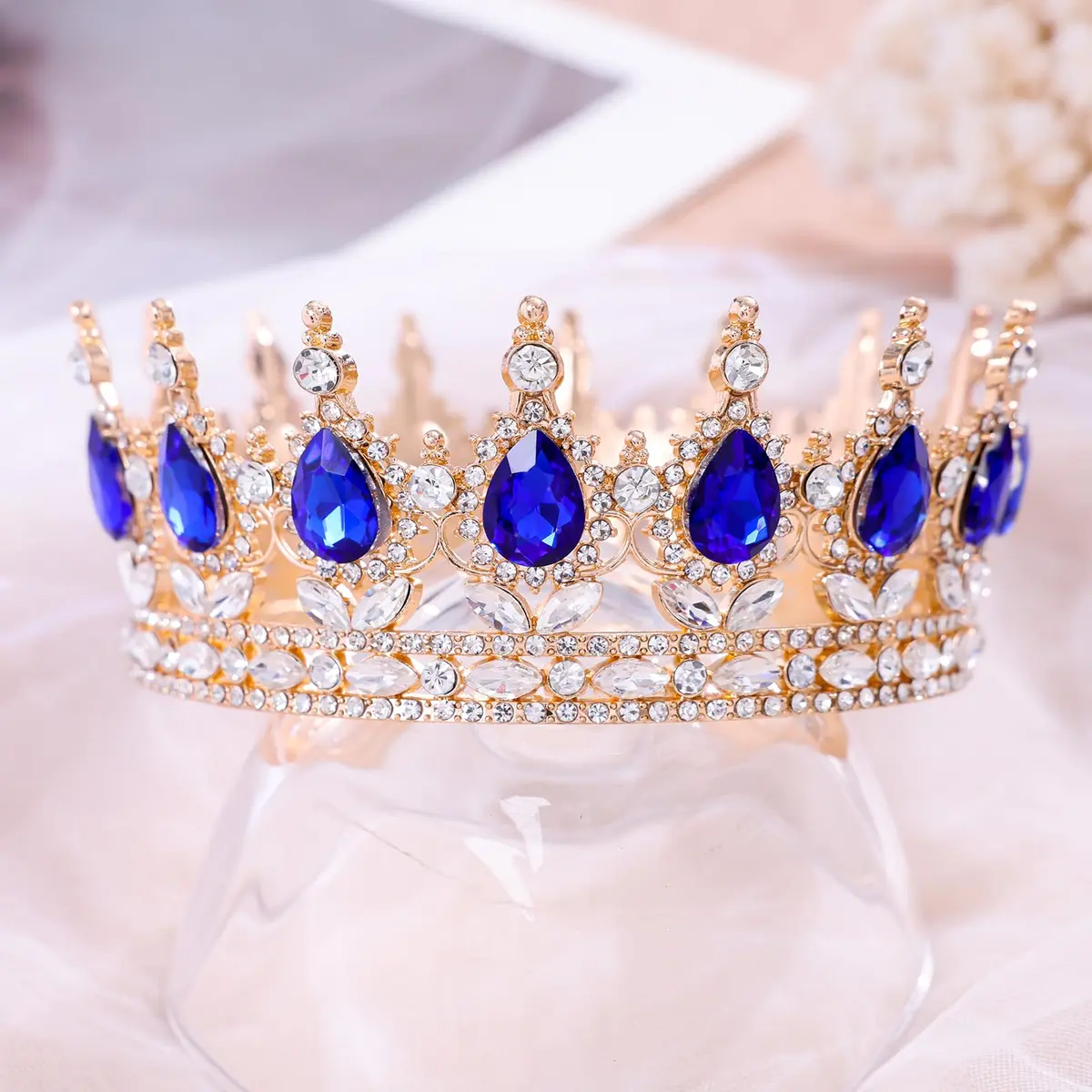 Feltent Queen Crown Princess Tiara for Women Birthday Cake Party | Elegant Crystal Headband (70-120 chars) - view 3