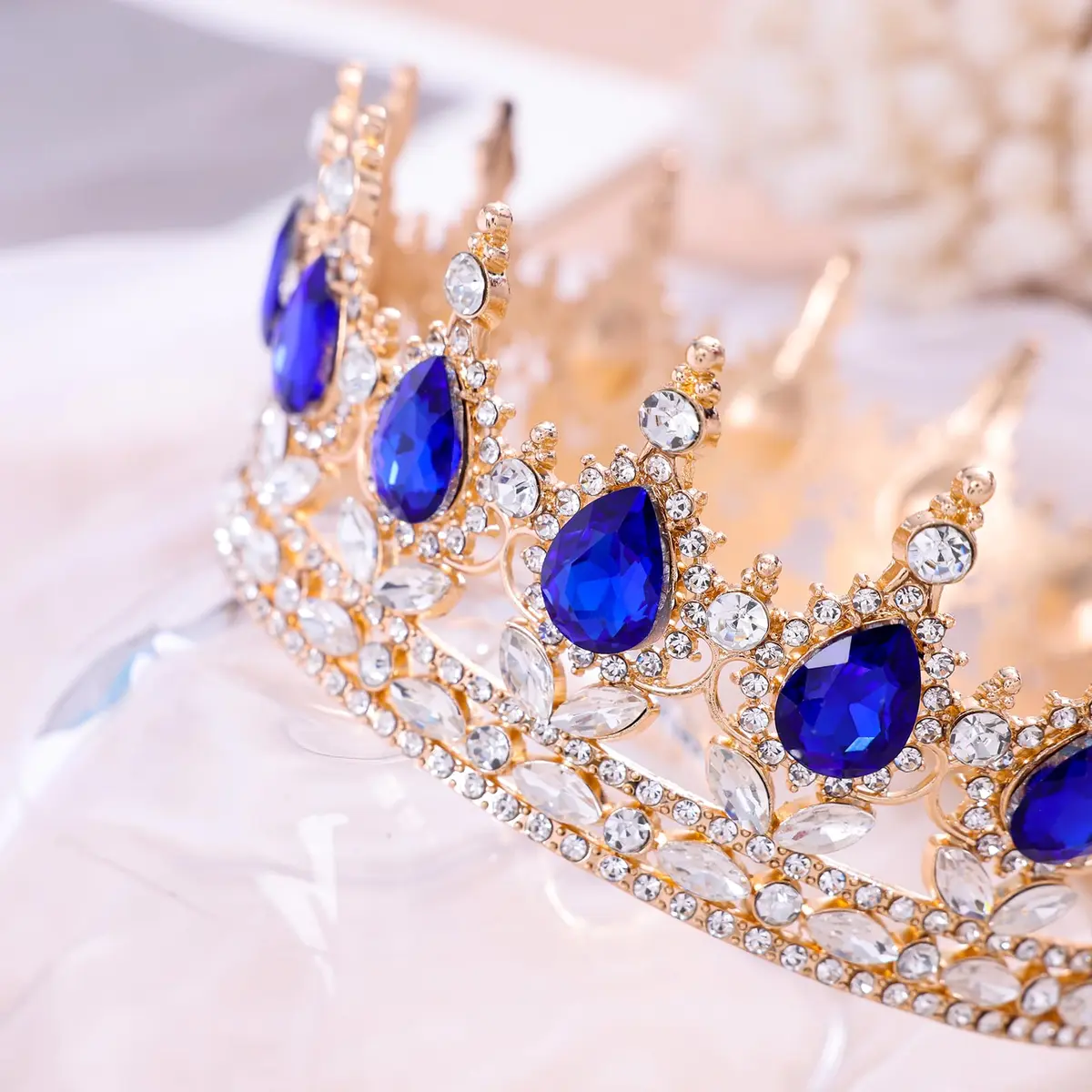 Feltent Queen Crown Princess Tiara for Women Birthday Cake Party | Elegant Crystal Headband (70-120 chars) - view 4