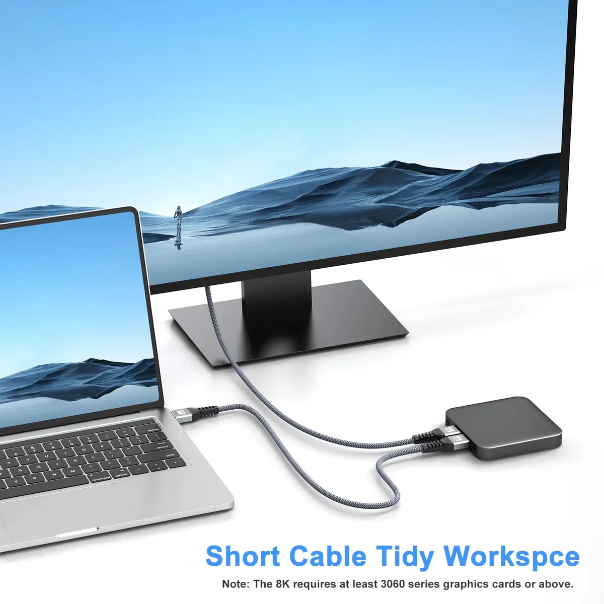 UVOOI HDMI 2.1 Cable 1FT | 8K/10K Support, 48Gbps, Nylon Braided, Gold-Plated Connectors - view 3