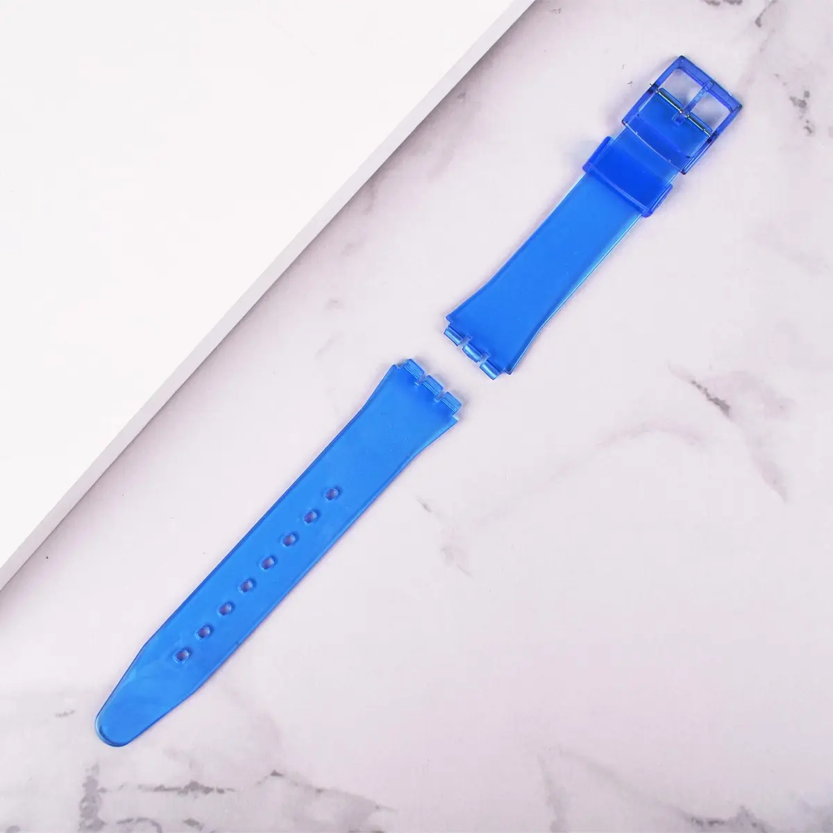 GREENOLIVE Silicone Rubber Watch Strap/Watch Band Replacement for Swatch (19mm, Lucency Dark Blue) | Durable, Skin-Friendly & Water-Resistant - view 5