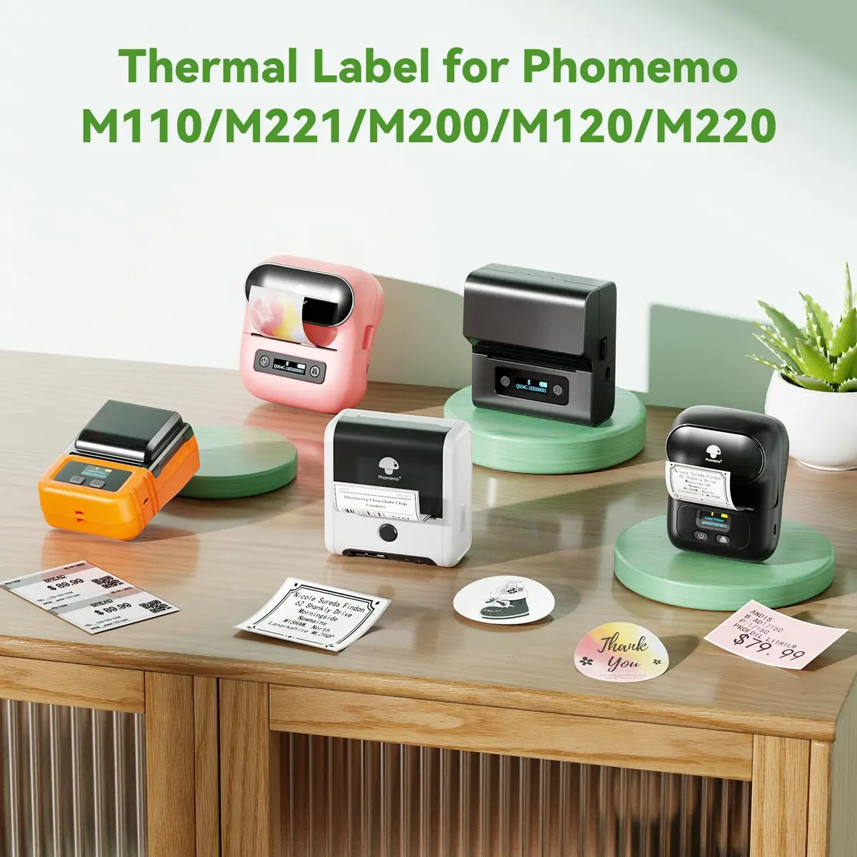 Phomemo Transparent Thermal Labels 230PCS | Waterproof, Oil-Resistant, Compatible with M110/M220 - view 5