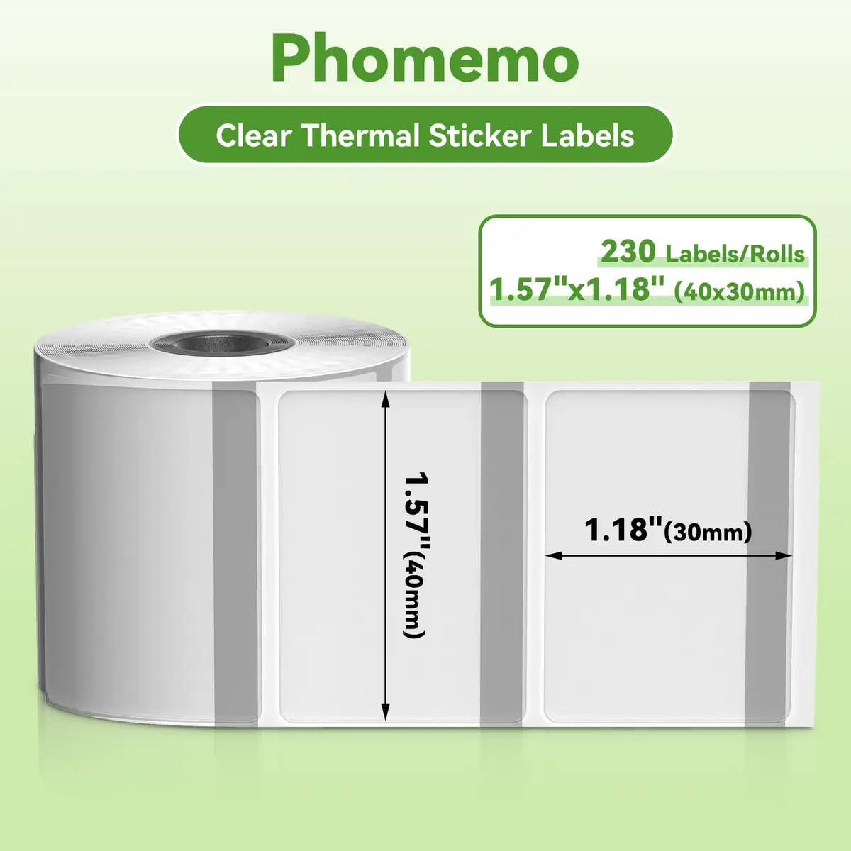 Phomemo Transparent Thermal Labels 230PCS | Waterproof, Oil-Resistant, Compatible with M110/M220 - view 2