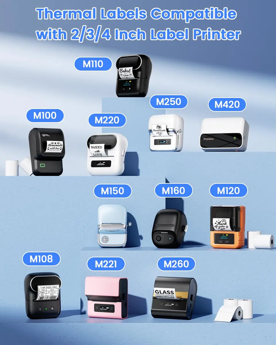 Phomemo Transparent Thermal Labels 230PCS | Waterproof, Oil-Resistant, Compatible with M110/M220 - view 4