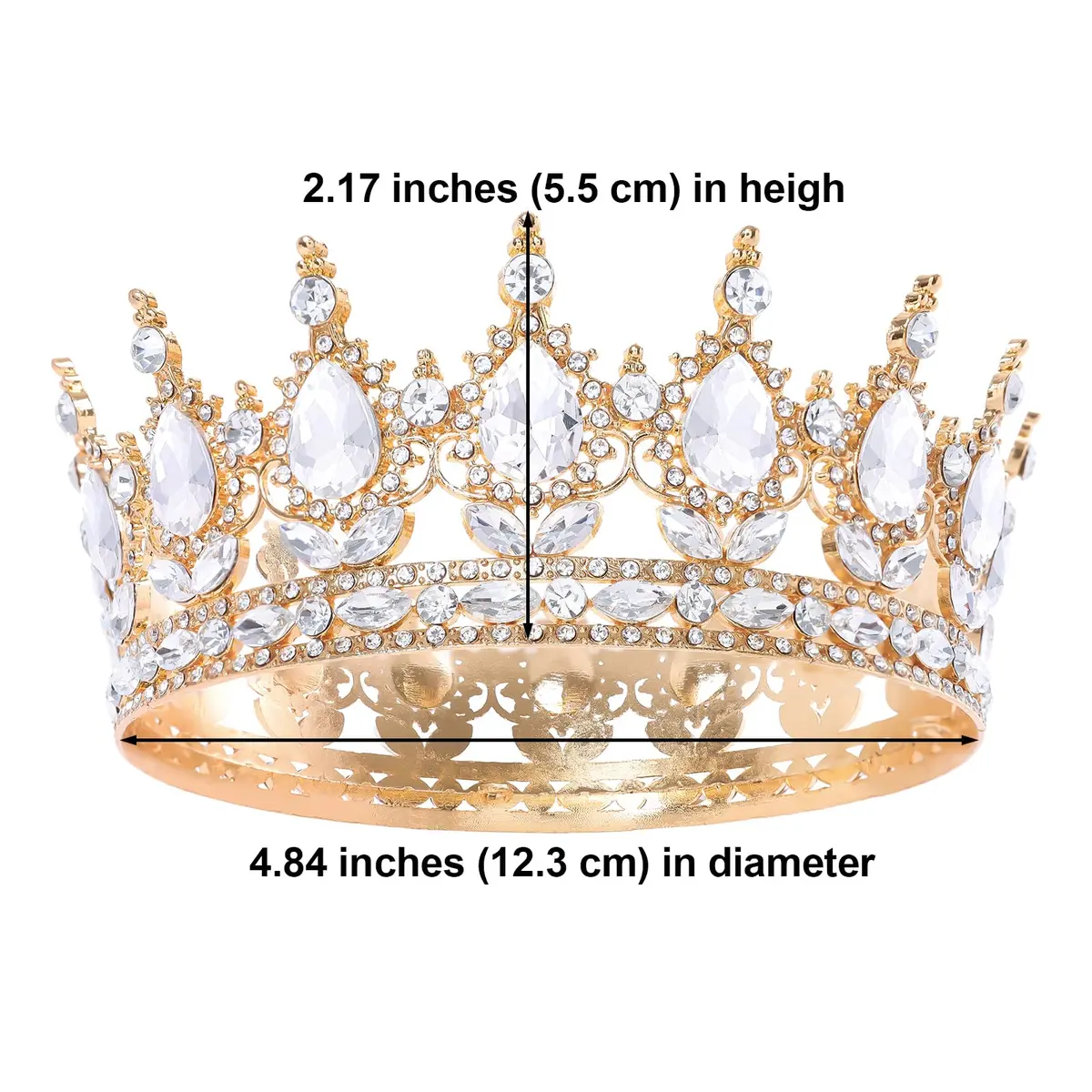 Feltent Queen Crown Princess Tiara for Women Birthday Cake Party | Elegant Rhinestone Headband - view 2