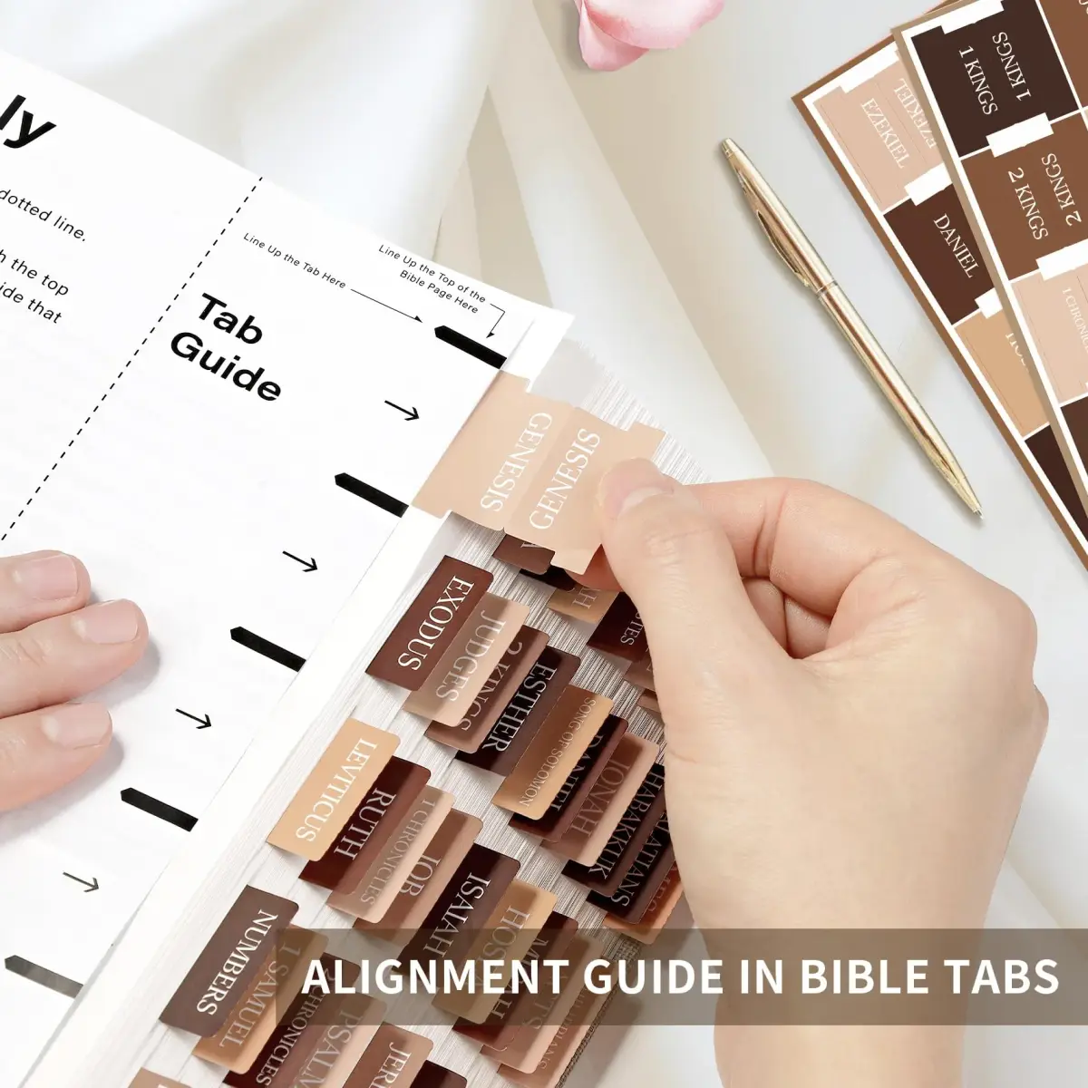 Taja Large Print Bible Tabs (75 Tabs, 21.3cm x 14.5cm) | Boho-Inspired Design for Easy Scripture Navigation - view 5