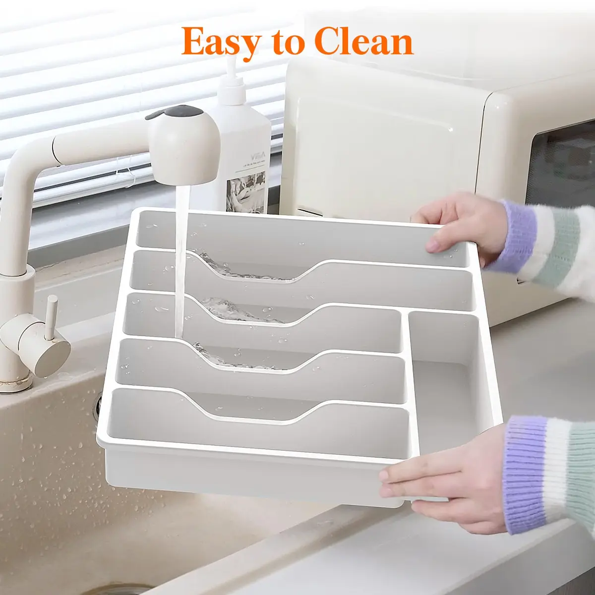 Lifewit Silverware Organizer with Lid, 12.6" x 11.8" | Dust-Free Cutlery Storage (70-120c) - view 9