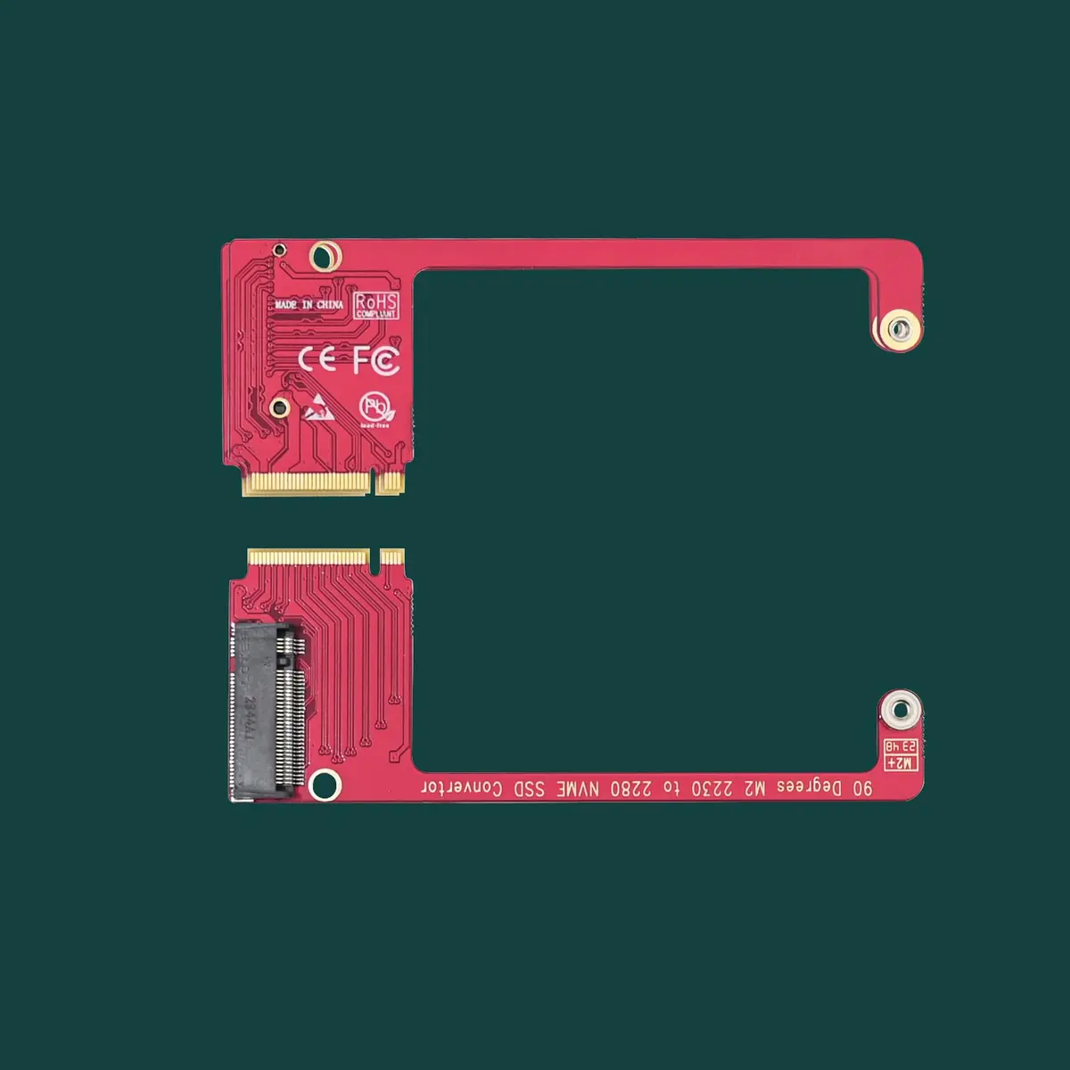 LinksTek ASC-3080 NVME SSD Convertor for ROG Ally Gaming Handheld, Expand M2 2230 Type SSD to M2 2280 Type SSD with 90 Degree Conversion - view 6
