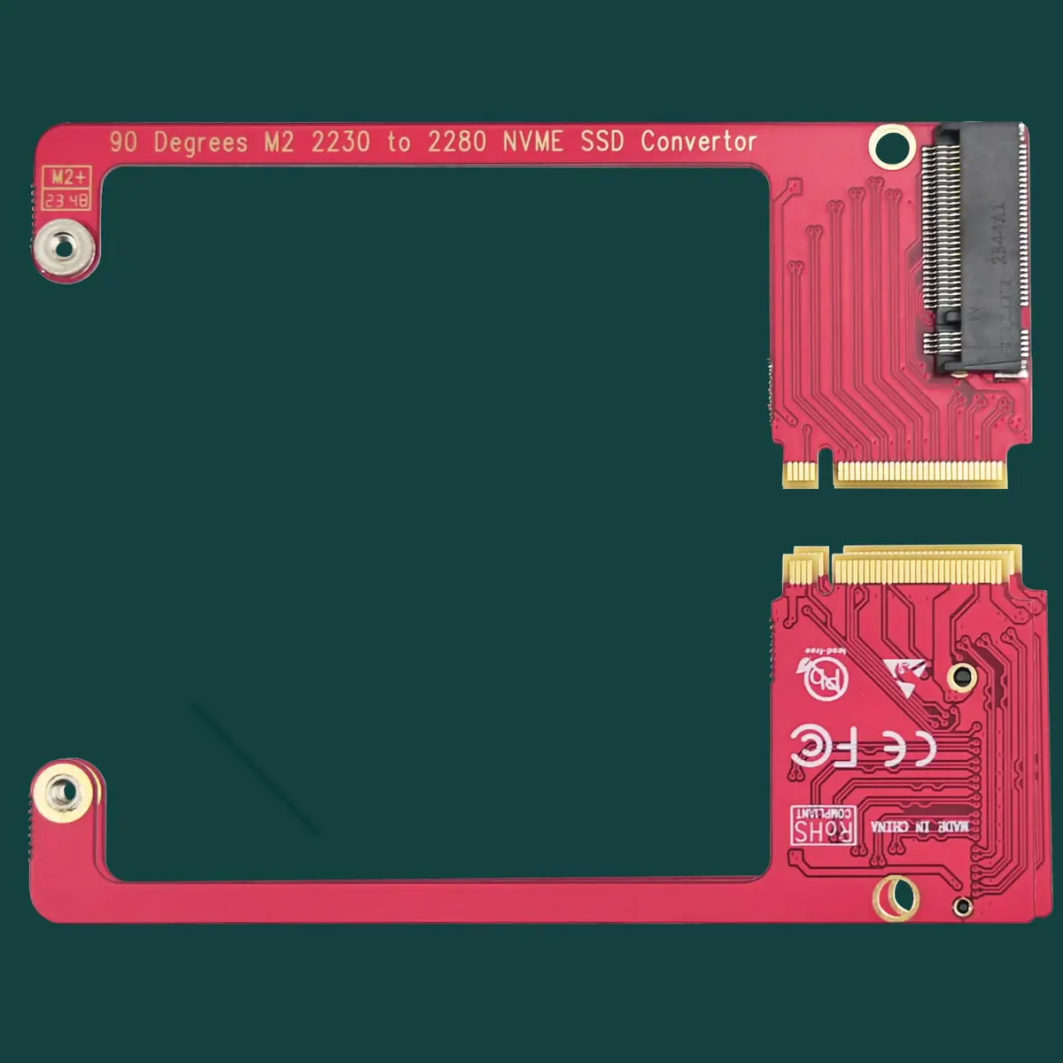 LinksTek ASC-3080 NVME SSD Convertor for ROG Ally Gaming Handheld, Expand M2 2230 Type SSD to M2 2280 Type SSD with 90 Degree Conversion - view 7