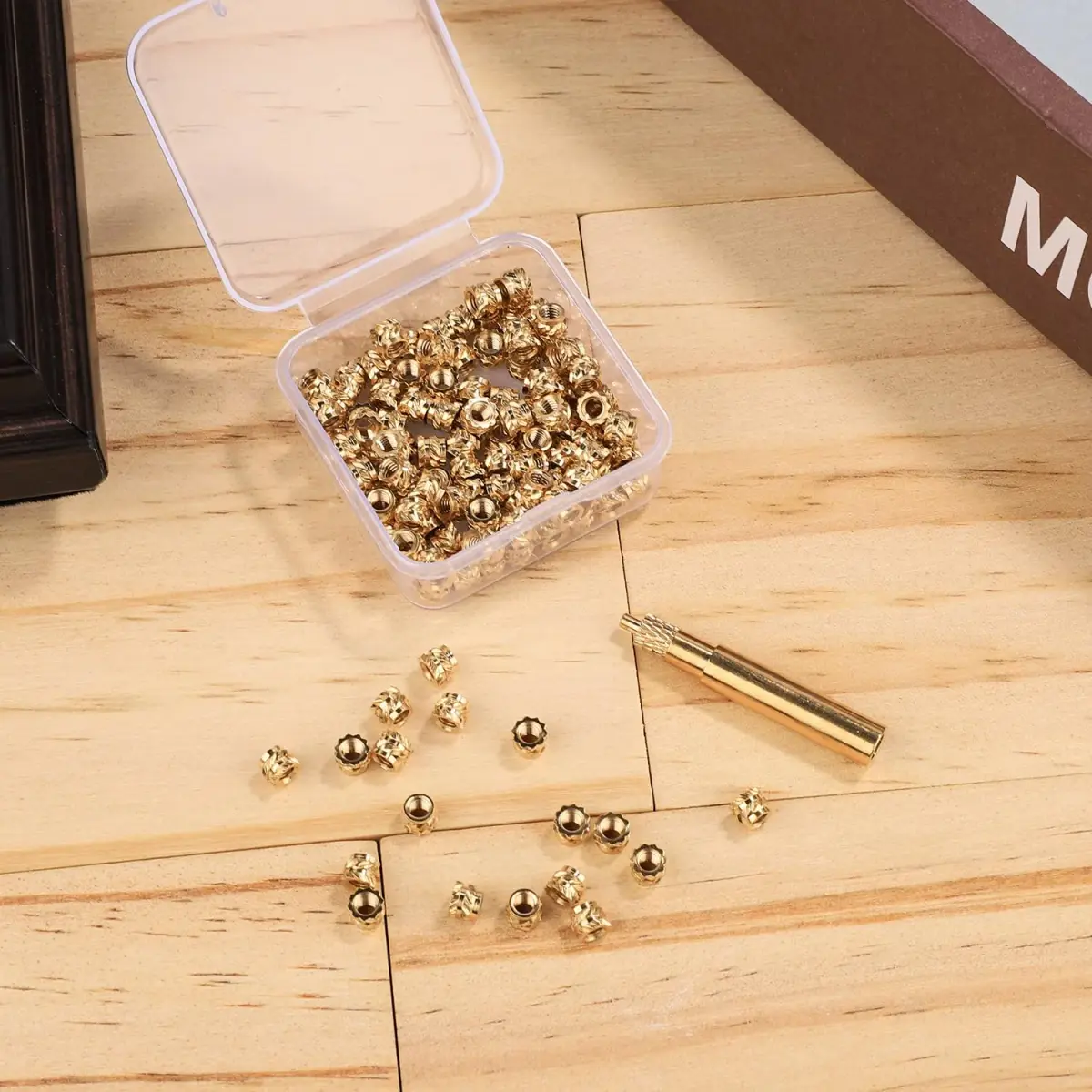 PEUTIER 120pcs M3 Brass Nuts for 3D Printing | Heat Set Insert Nuts with Solder Adapter - view 3