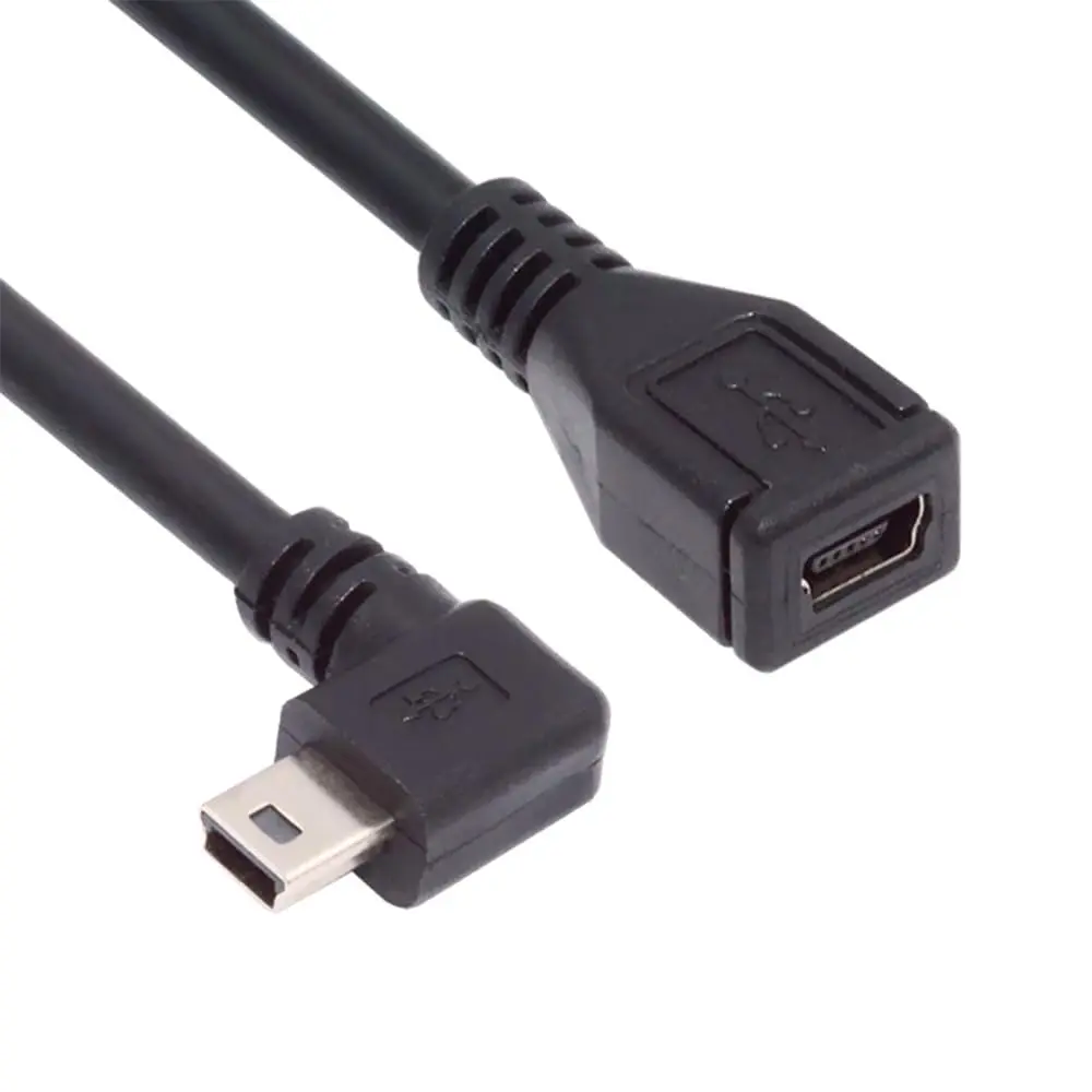 cablecc 90 Degree Right Angled Mini USB 5Pin Male to Female Extension Cable 30cm | High-Speed Data & Compact Design - main product image