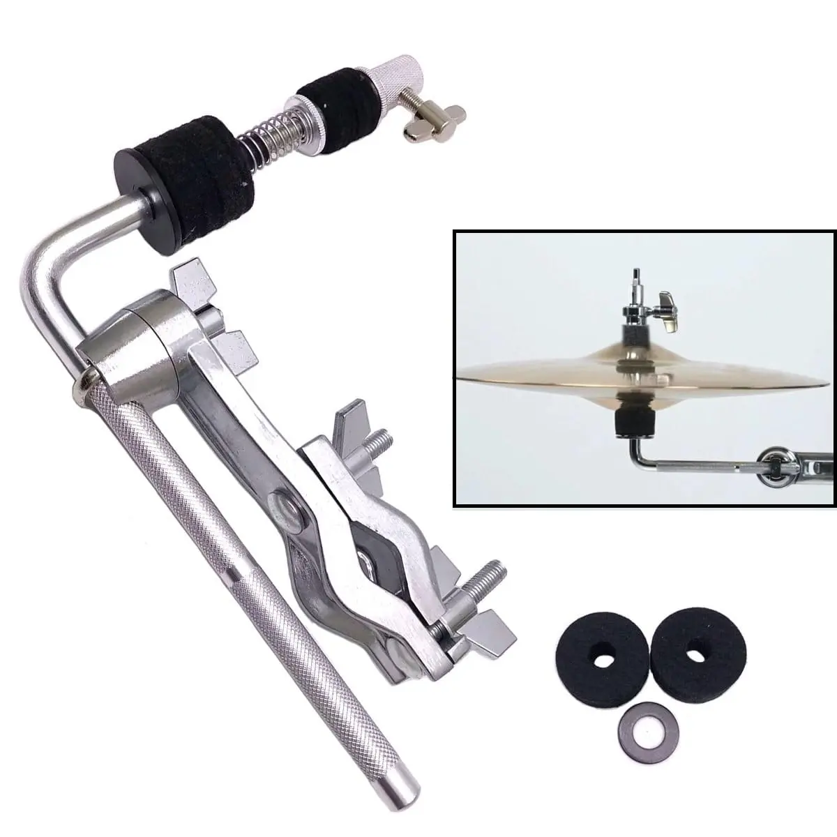 TUOREN Cymbals Clamp Cymbal Extension Arm and Clamp Set | Compatible with Hi-Hat Cymbal Drum Kit - view 5