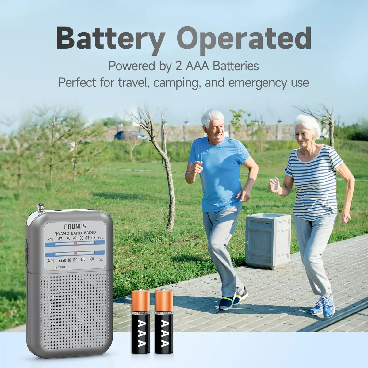 PRUNUS DE333 Pocket AM FM Radio Portable | Excellent Reception, Tuning Knob, AAA Battery Operated - view 5