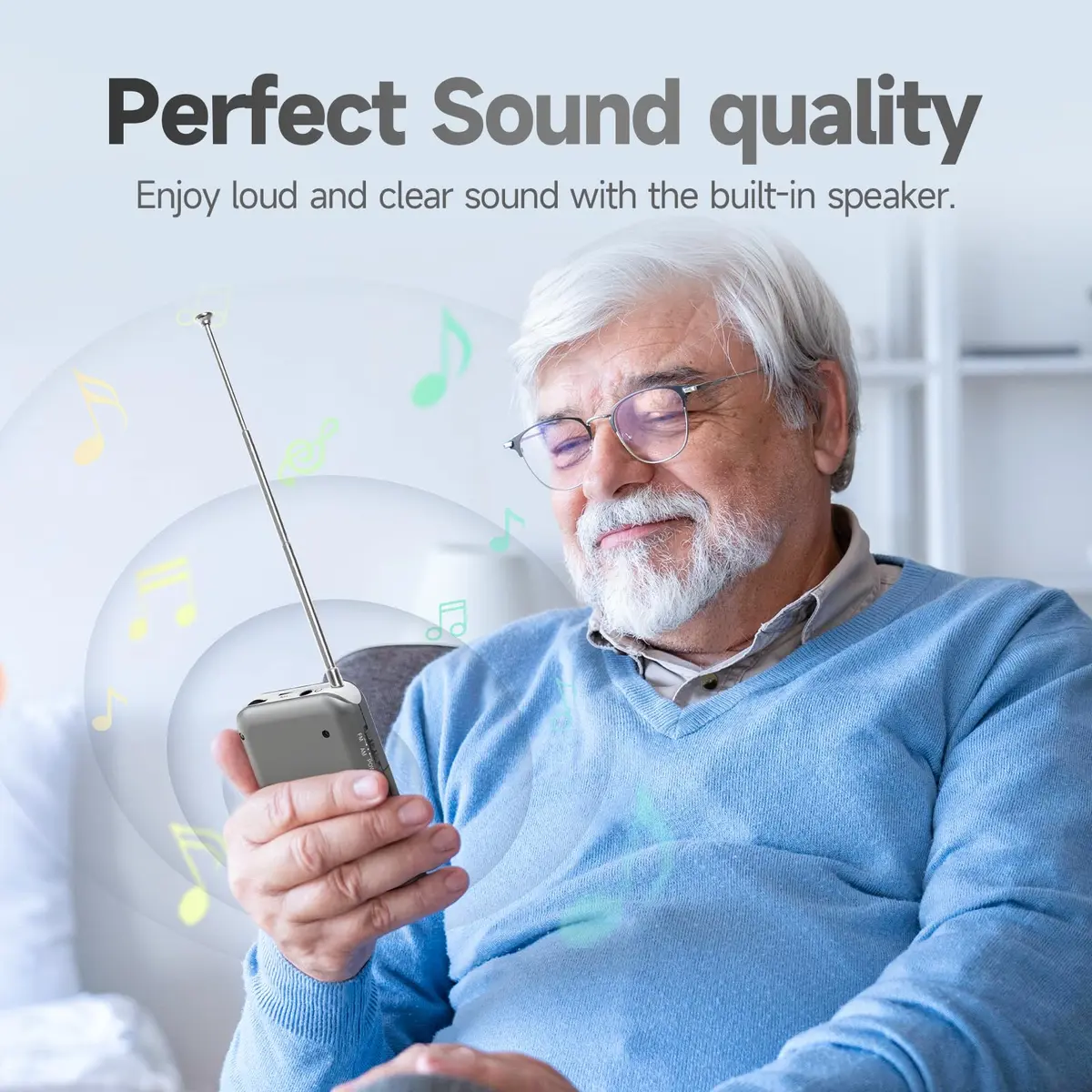 PRUNUS DE333 Pocket AM FM Radio Portable | Excellent Reception, Tuning Knob, AAA Battery Operated - view 6