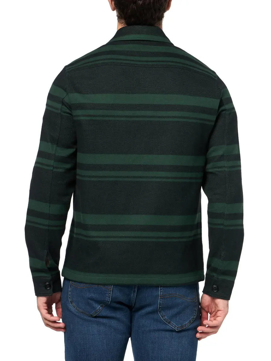 Paul Smith Long Sleeve Shirt Jacket Bottle Green | Regular Fit Cotton - view 2