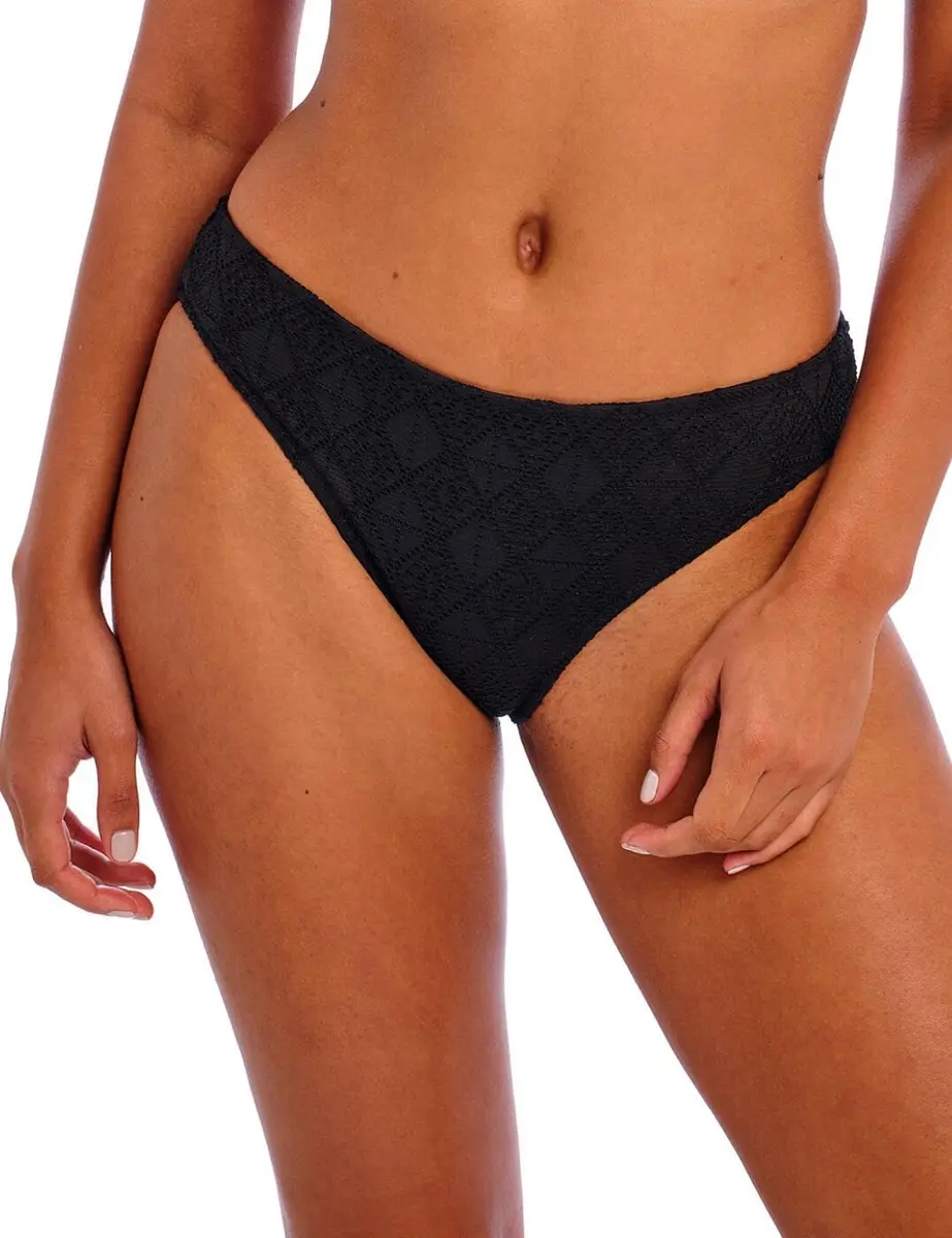 Freya Swim Women's Nomad Nights Bikini Bottom | Flattering Low Rise, Black, Polyester Blend (Large) - main product image