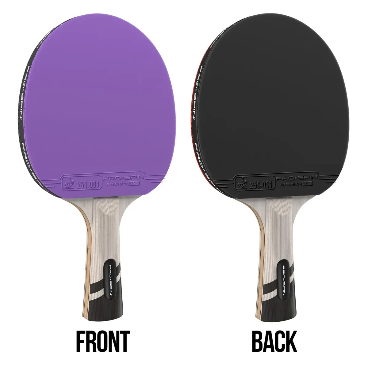 PRO-SPIN Carbon Fiber Table Tennis Rackets | 7-Ply Blade, 2.0mm Sponge, ITTF Approved Rubber (2-Pack, Blue/Violet) - view 7