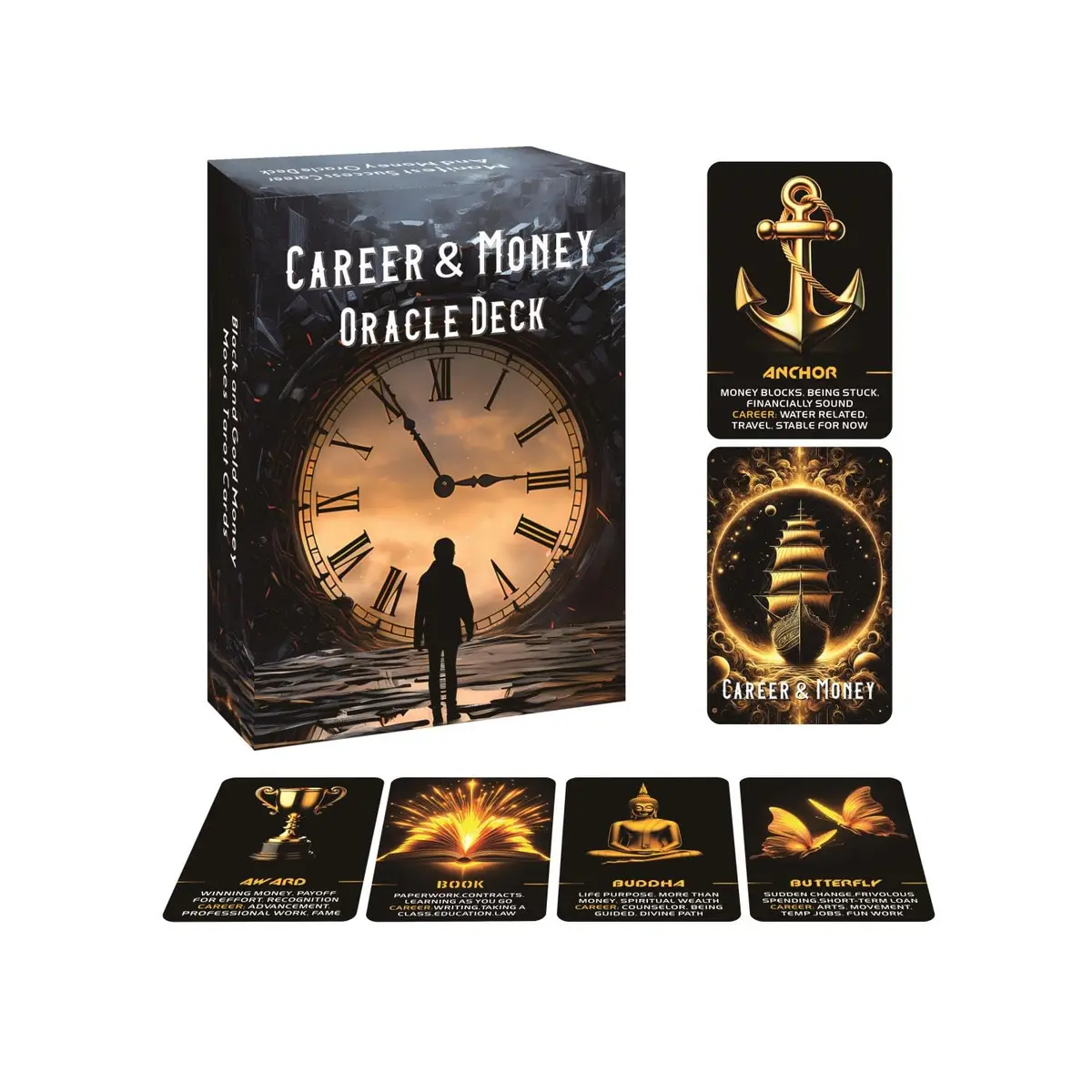 ZHQGYN Manifest Success Career and Money Oracle Deck 3.42" x 4.72" | Law of Attraction Guidance - main product image