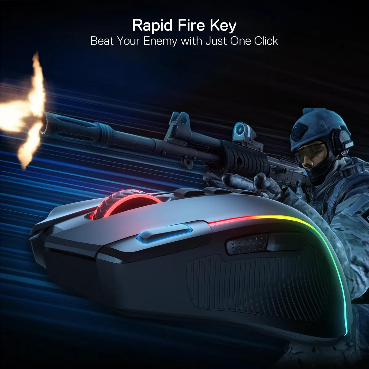 Redragon M612 PRO Wireless RGB Optical Gaming Mouse 8000 DPI 12 Programmable Buttons | 3-Mode Connectivity - view 6