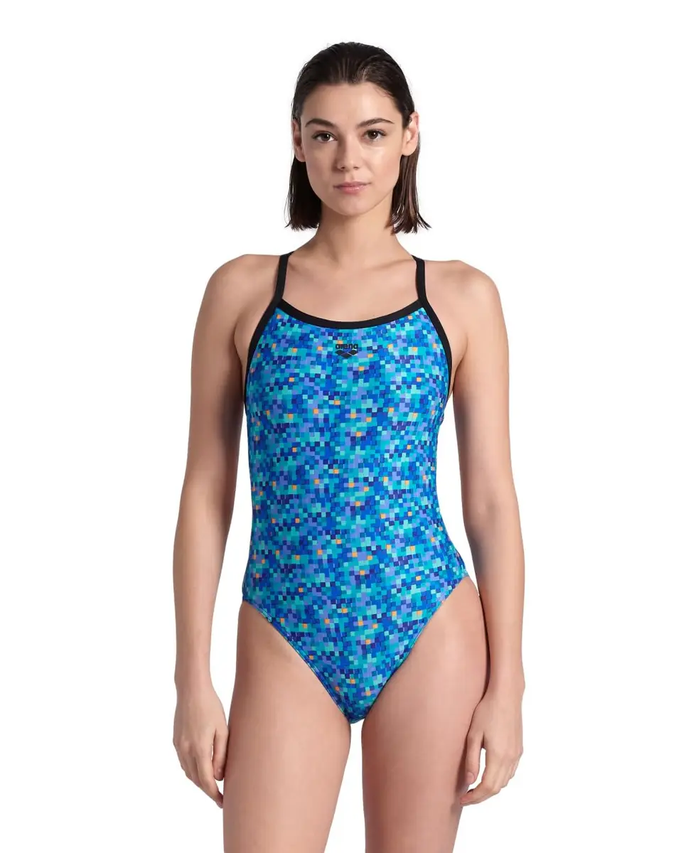ARENA Performance Pool Tiles Women's Swimsuit Challenge Back MaxLife Training Suit US Size 30 | Chlorine-Resistant, UPF 50+ - main product image