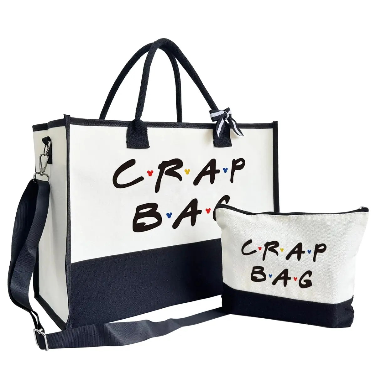 SUSZDOU Crap Bag - Gifts for Women - Initial Jute Tote & Makeup Bag 17x12.6x7.9in | Reusable Grocery Tote & Gift - main product image
