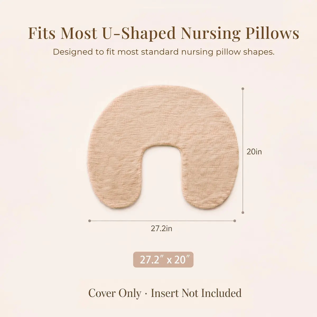 Konssy 2-Pack Muslin Nursing Pillow Covers | Sun Soft Slipcover for Baby - view 4