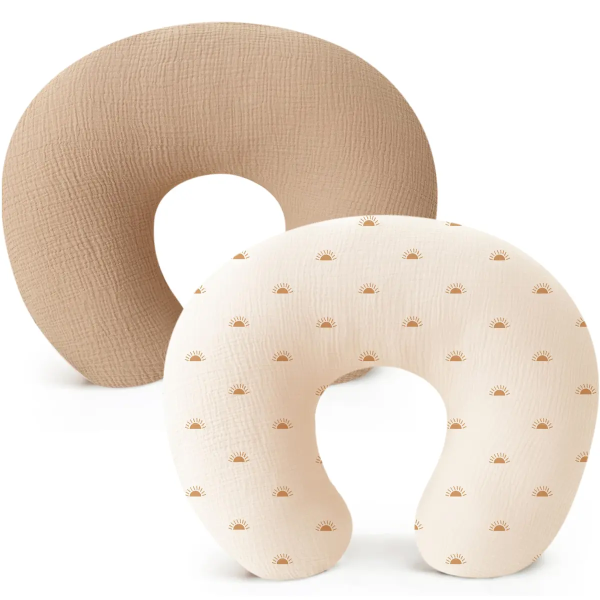 Konssy 2-Pack Muslin Nursing Pillow Covers | Sun Soft Slipcover for Baby - main product image