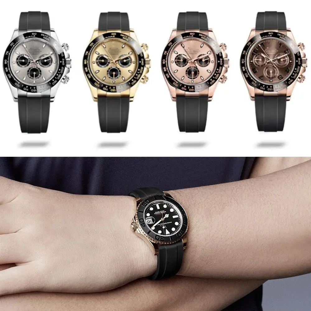 Feyert 20mm Rubber Watch Band with Silver Buckle | Adjustable Size, Waterproof Fluororubber Strap - view 4
