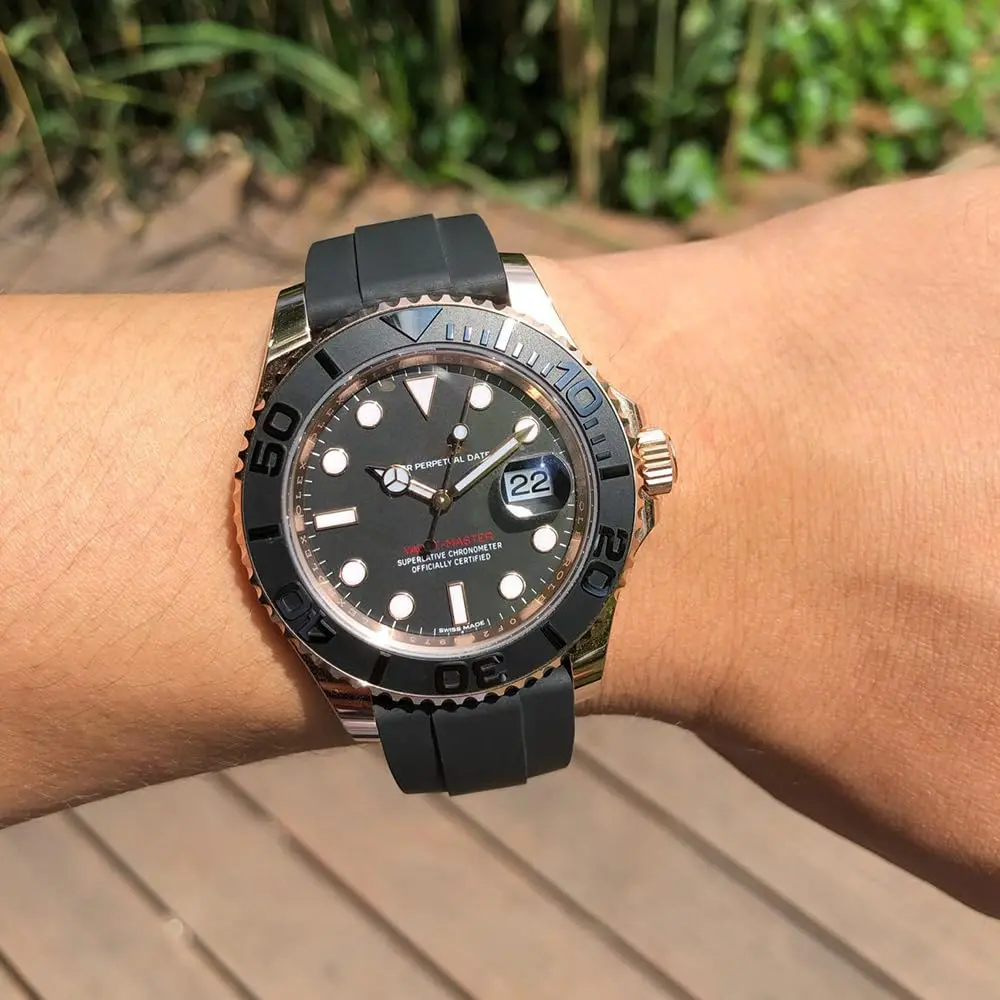 Feyert MilitaryGreen Rubber Watch Band 21mm (0.83 inch) | Durable & Waterproof for Rolex Daytona Yachtmaster - view 6