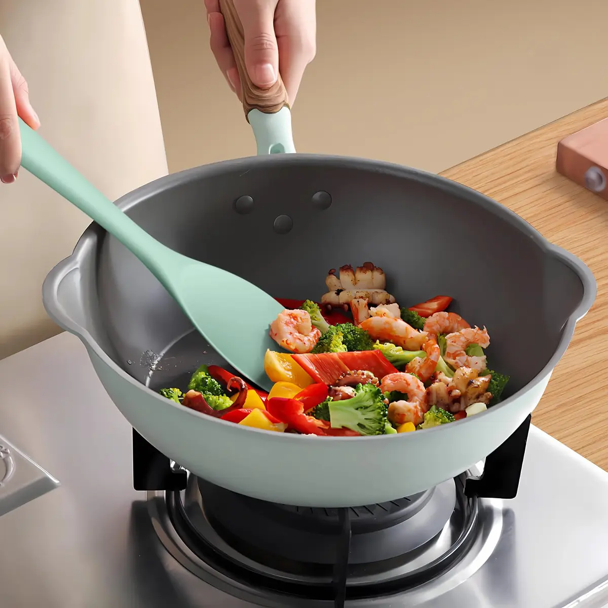 AOTHOD Silicone Cooking Utensils Set - Heat Resistant 446°F | BPA Free Kitchen Gadgets - view 6
