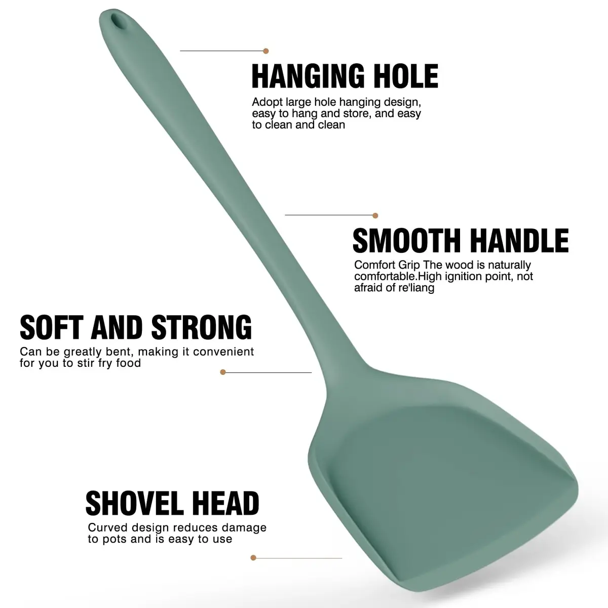 AOTHOD Silicone Cooking Utensils Set - Heat Resistant 446°F | BPA Free Kitchen Gadgets - view 8