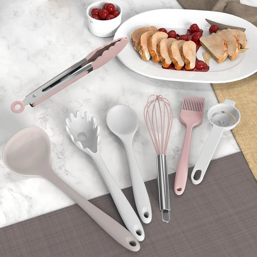 AOTHOD Silicone Cooking Utensils Set - Heat Resistant 446°F | BPA Free Kitchen Gadgets - view 3
