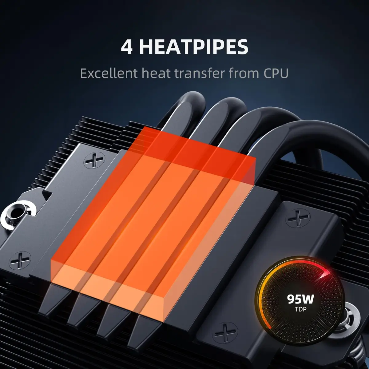ID-COOLING IS-40-XT Black 47mm Low Profile CPU Cooler | 4 Heatpipes, Support Intel & AMD Sockets - view 2